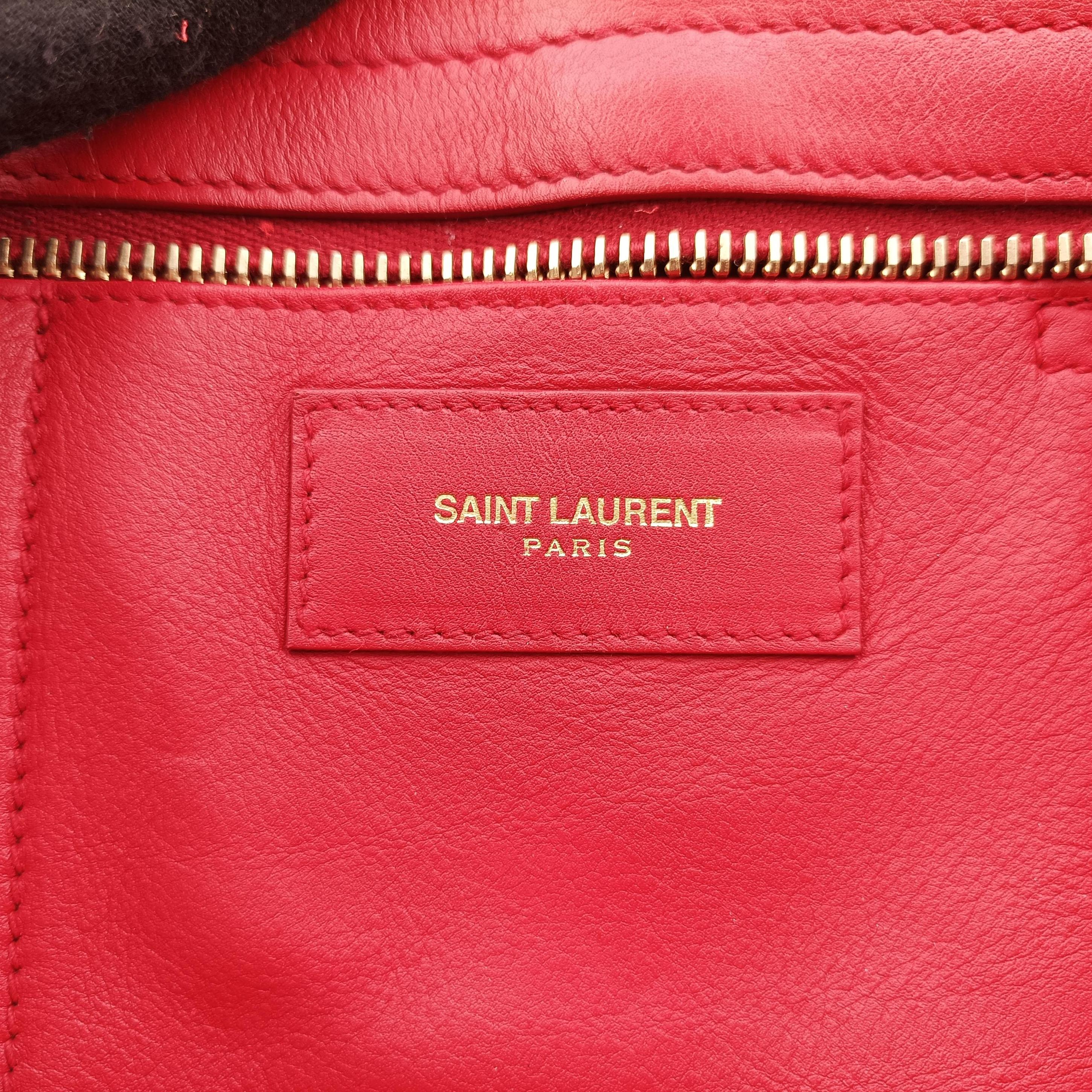 Secondhand Yves Saint Laurent Y Ligne Petit Cabas Red Leather 311210 shoulderbag | stylenewstar