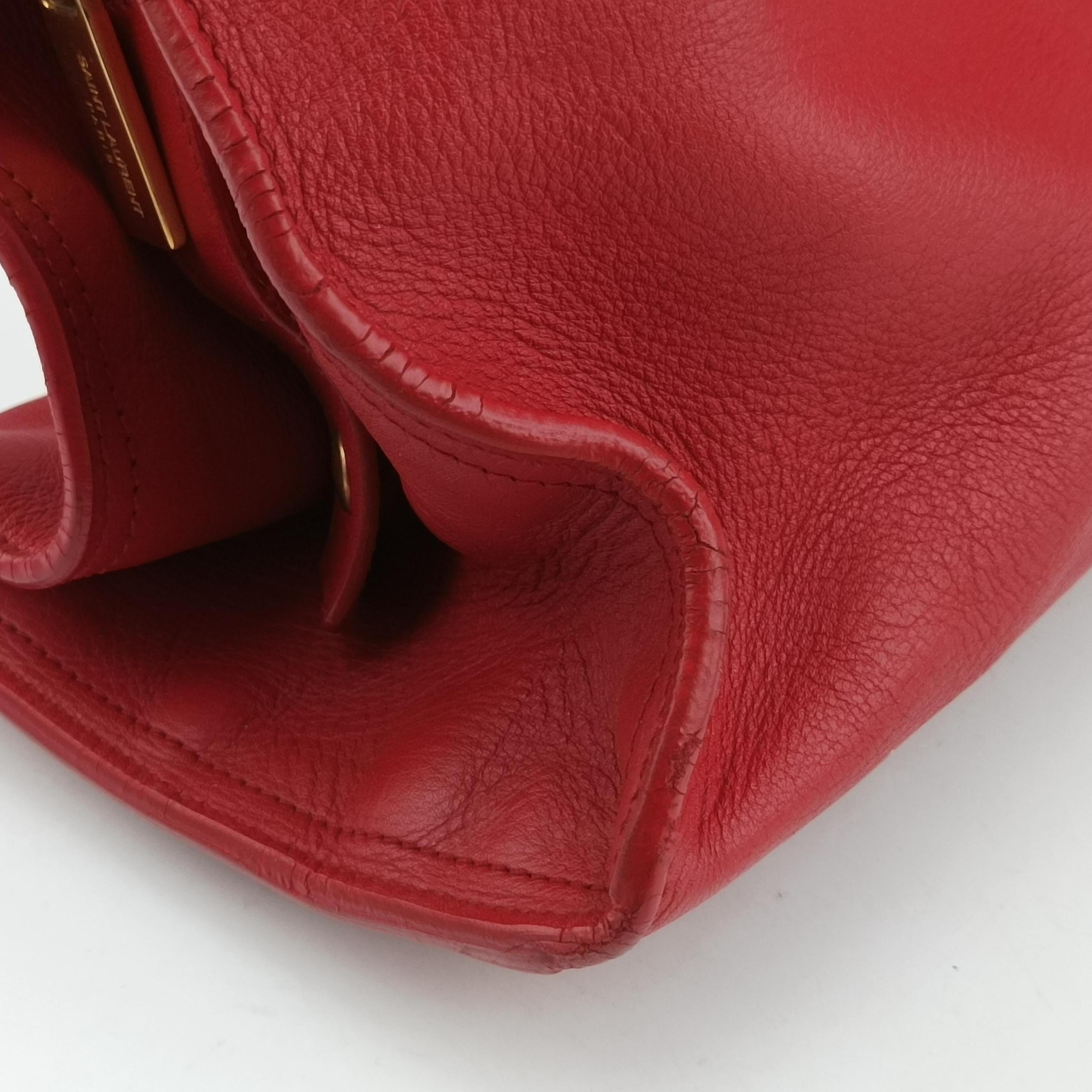 Secondhand Yves Saint Laurent Y Ligne Petit Cabas Red Leather 311210 shoulderbag | stylenewstar