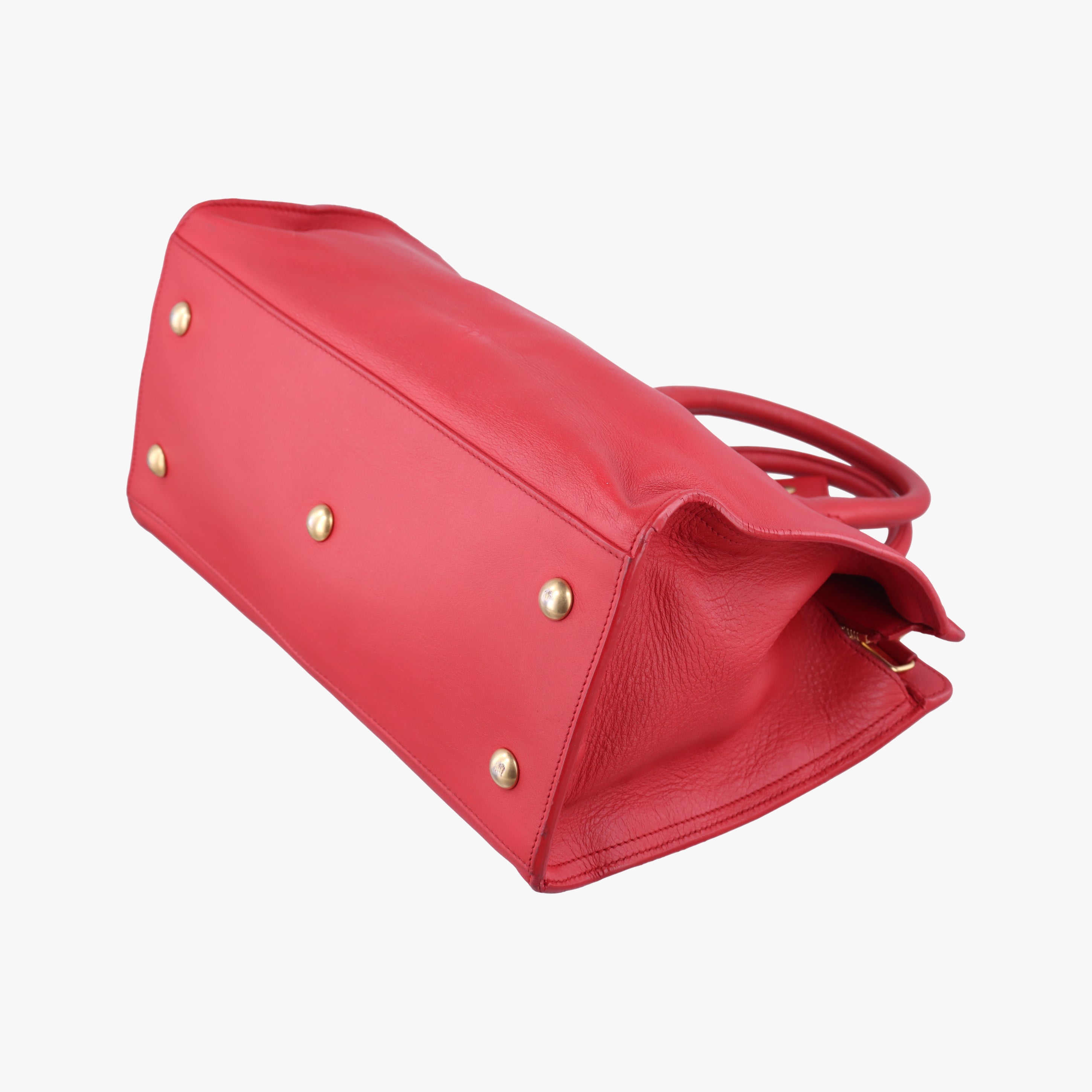 Secondhand Yves Saint Laurent Y Ligne Petit Cabas Red Leather 311210 shoulderbag | stylenewstar