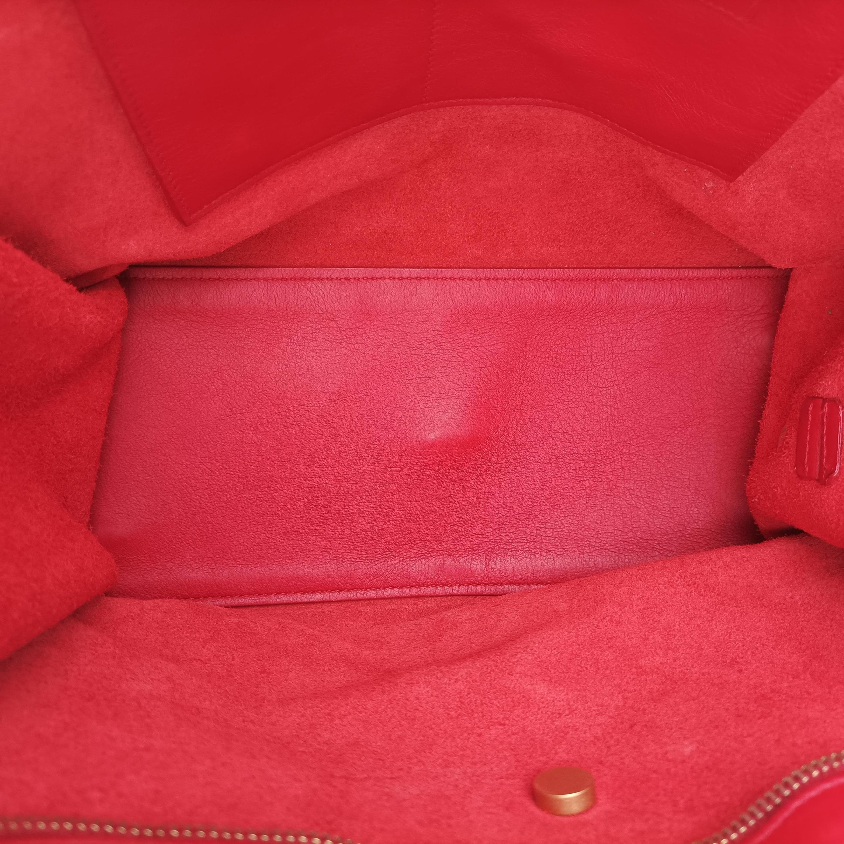 Secondhand Yves Saint Laurent Y Ligne Petit Cabas Red Leather 311210 shoulderbag | stylenewstar