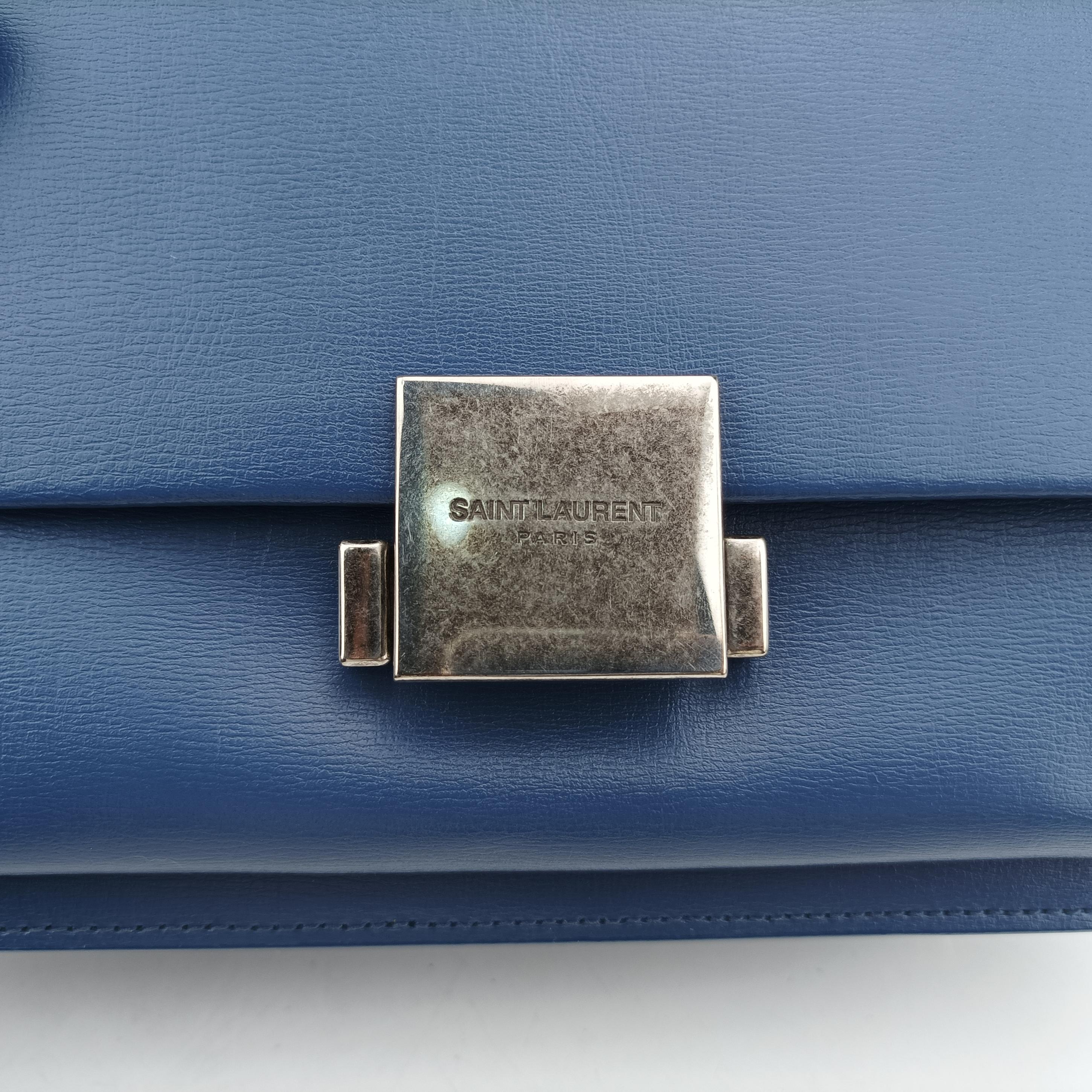 Pre-owned Yves Saint Laurent Bellechasse Blue Leather 482051 shoulderbag | stylenewstar