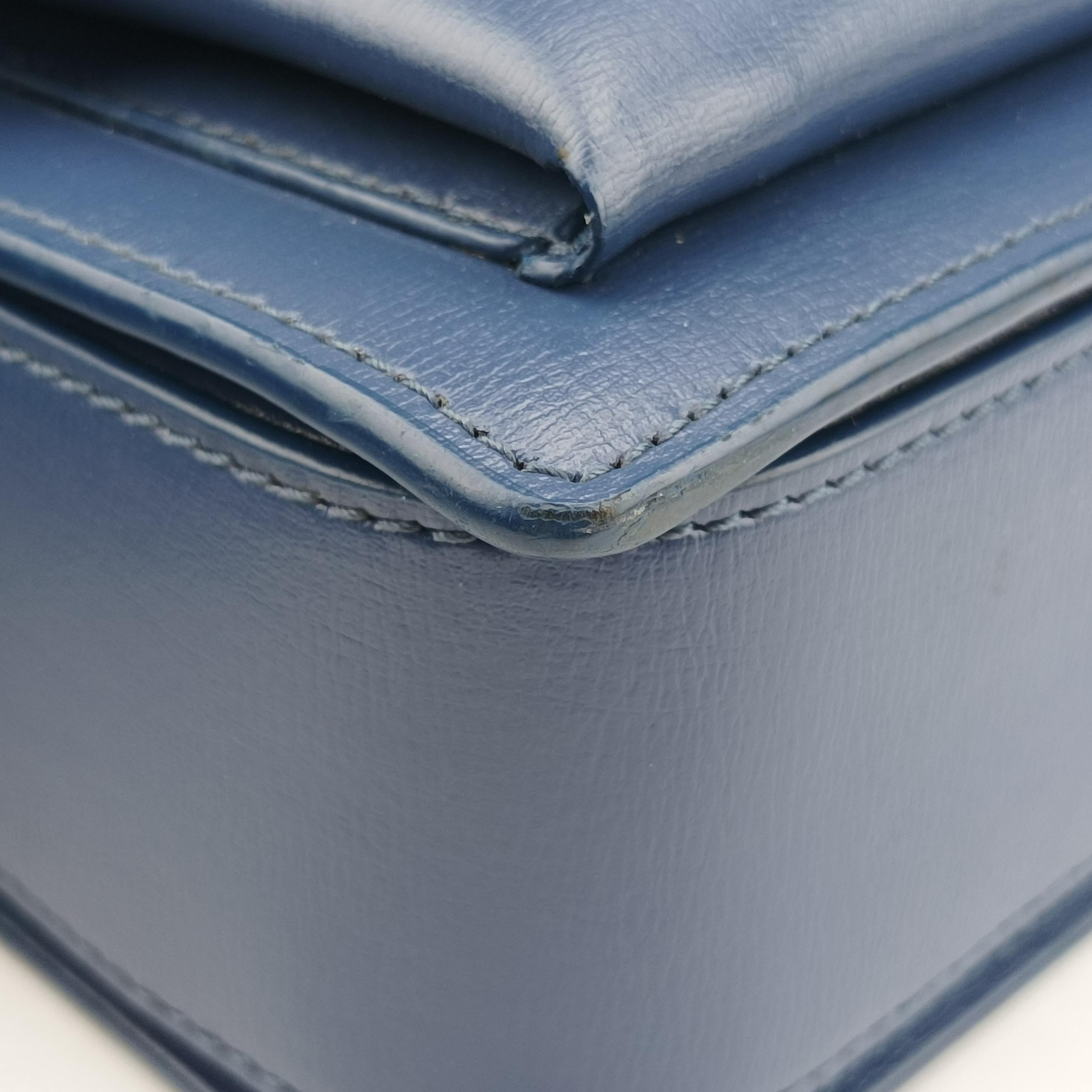 Pre-owned Yves Saint Laurent Bellechasse Blue Leather 482051 shoulderbag | stylenewstar