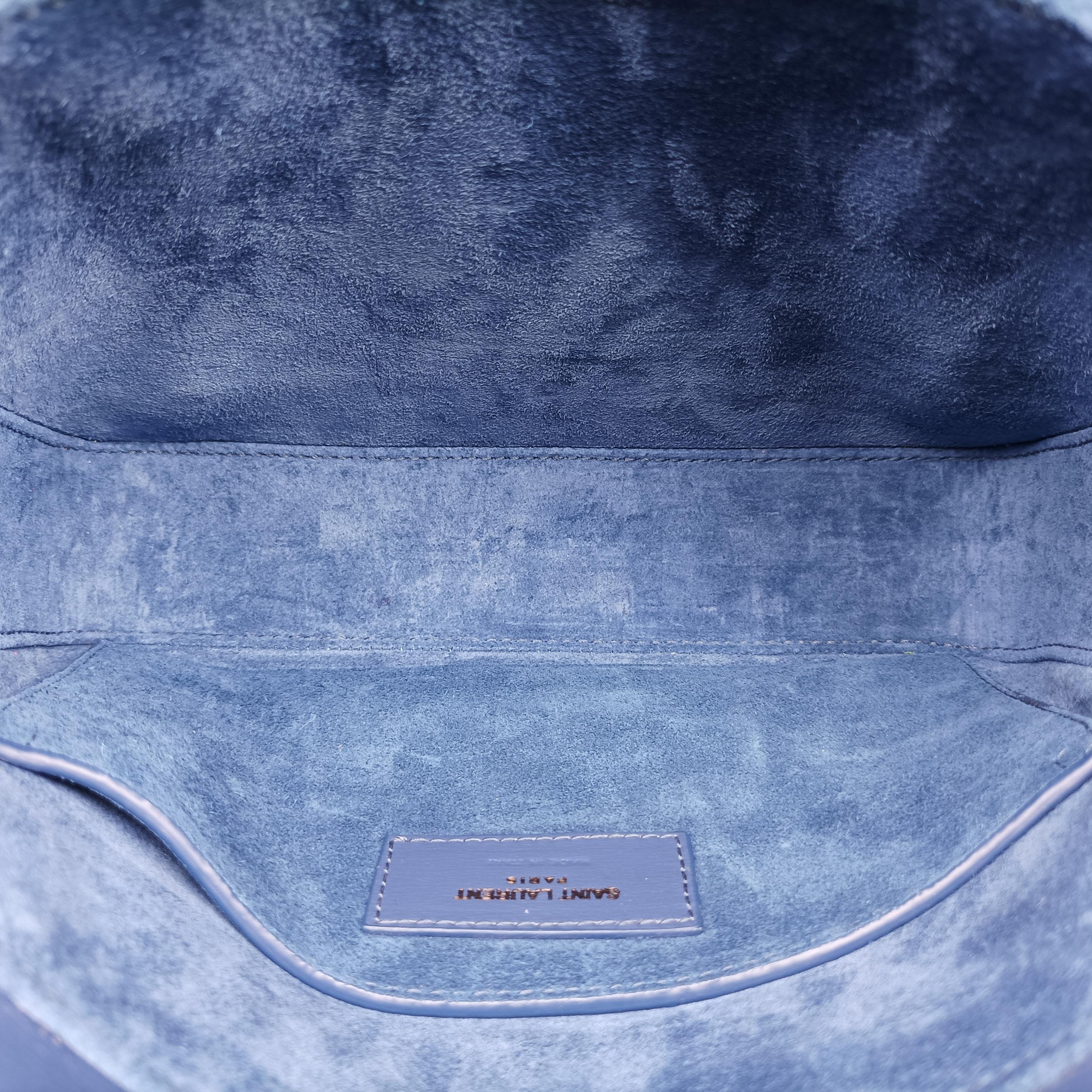 Pre-owned Yves Saint Laurent Bellechasse Blue Leather 482051 shoulderbag | stylenewstar