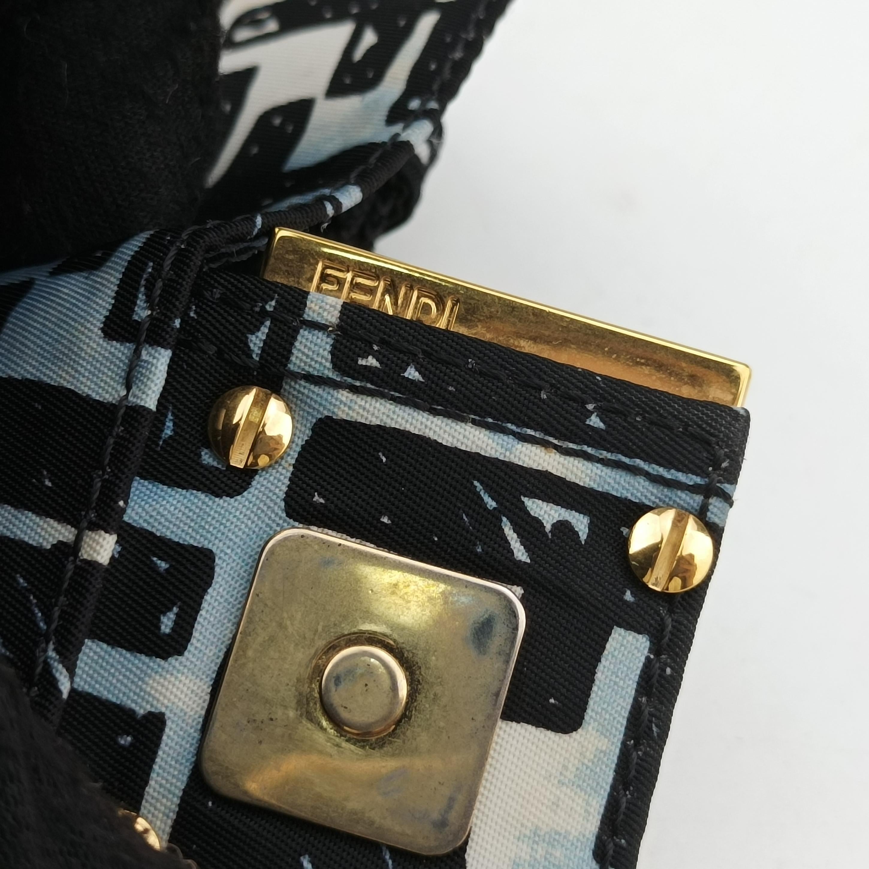 Pre-owned Fendi Mamma Bucket Black×Multicolour Nylon 8BR784 shoulderbag | stylenewstar
