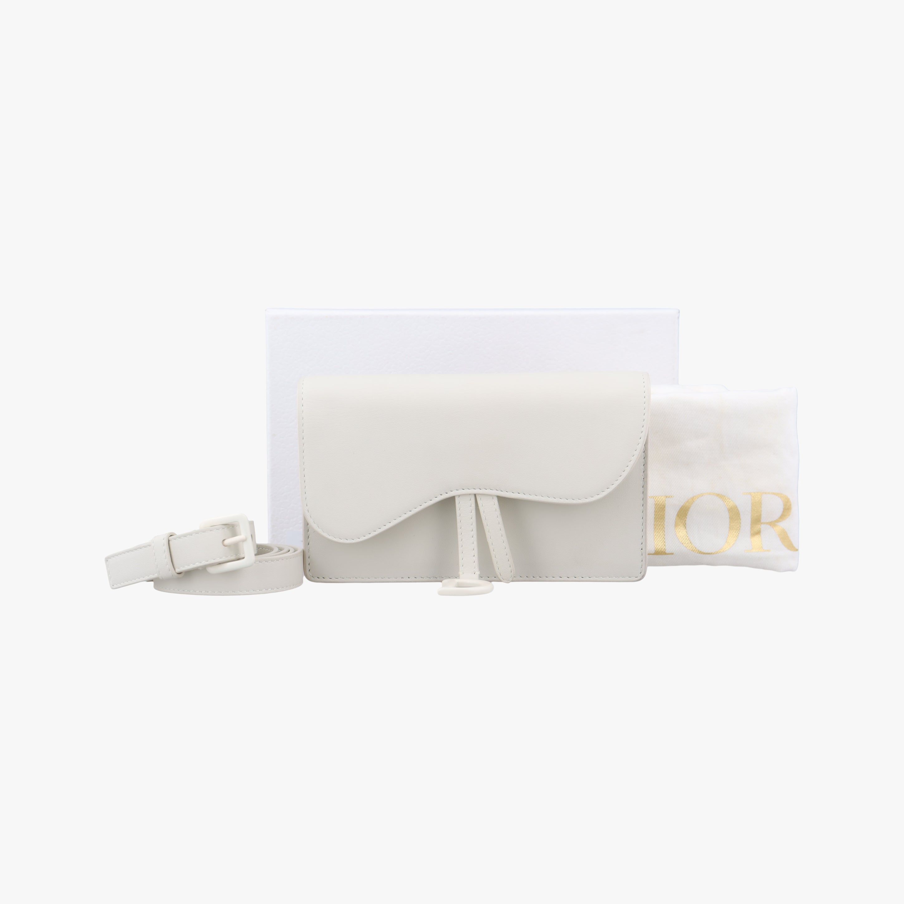 Pre-owned Christian Dior Saddle White Leather  shoulderbag | stylenewstar