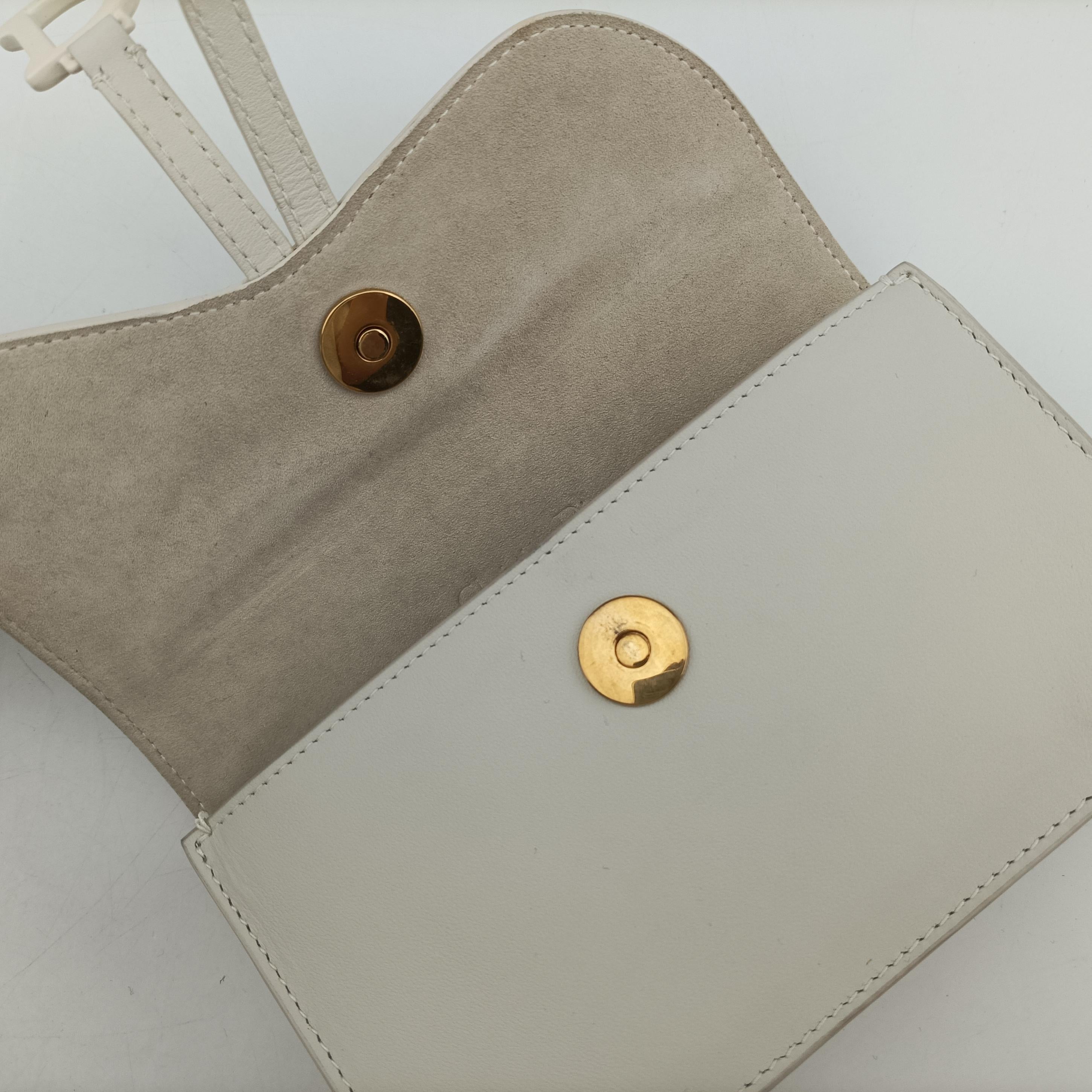 Pre-owned Christian Dior Saddle White Leather  shoulderbag | stylenewstar