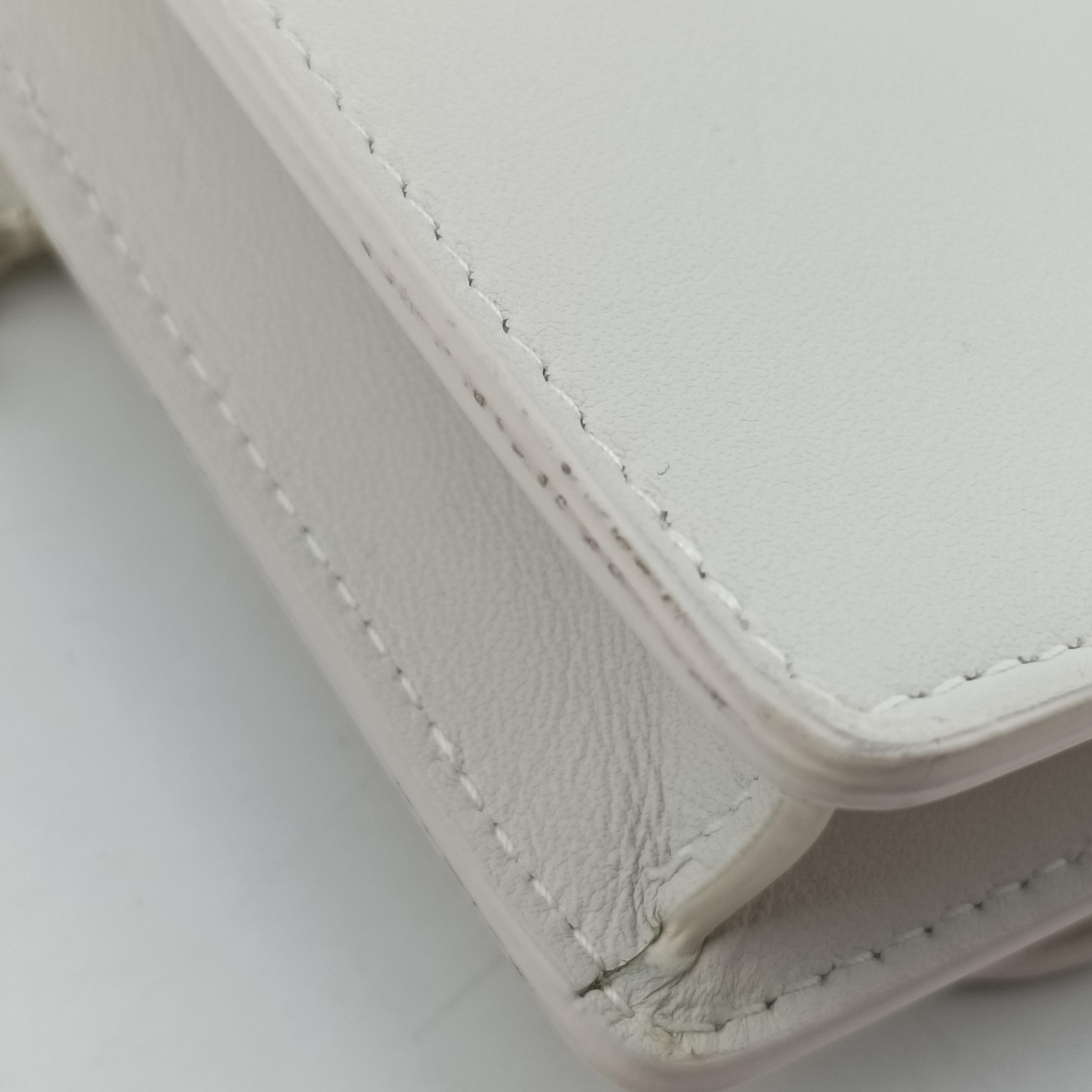 Pre-owned Christian Dior Saddle White Leather  shoulderbag | stylenewstar