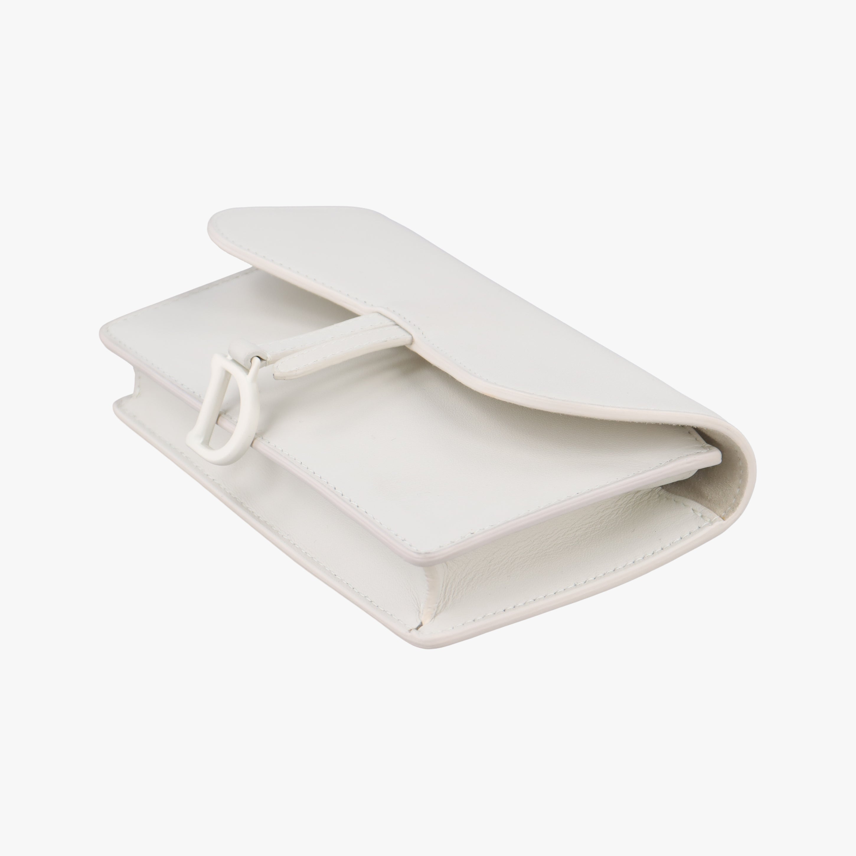 Pre-owned Christian Dior Saddle White Leather  shoulderbag | stylenewstar