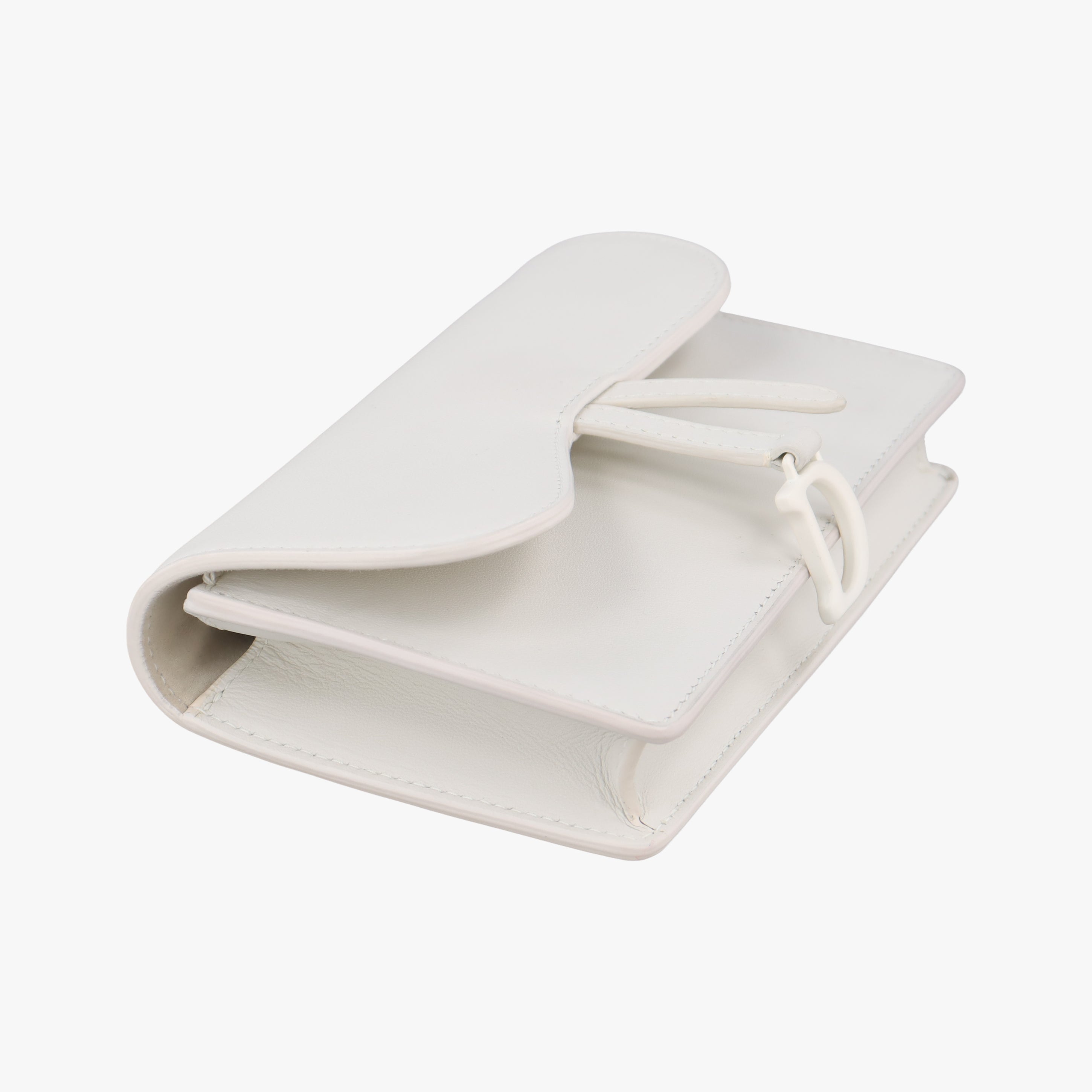 Pre-owned Christian Dior Saddle White Leather  shoulderbag | stylenewstar