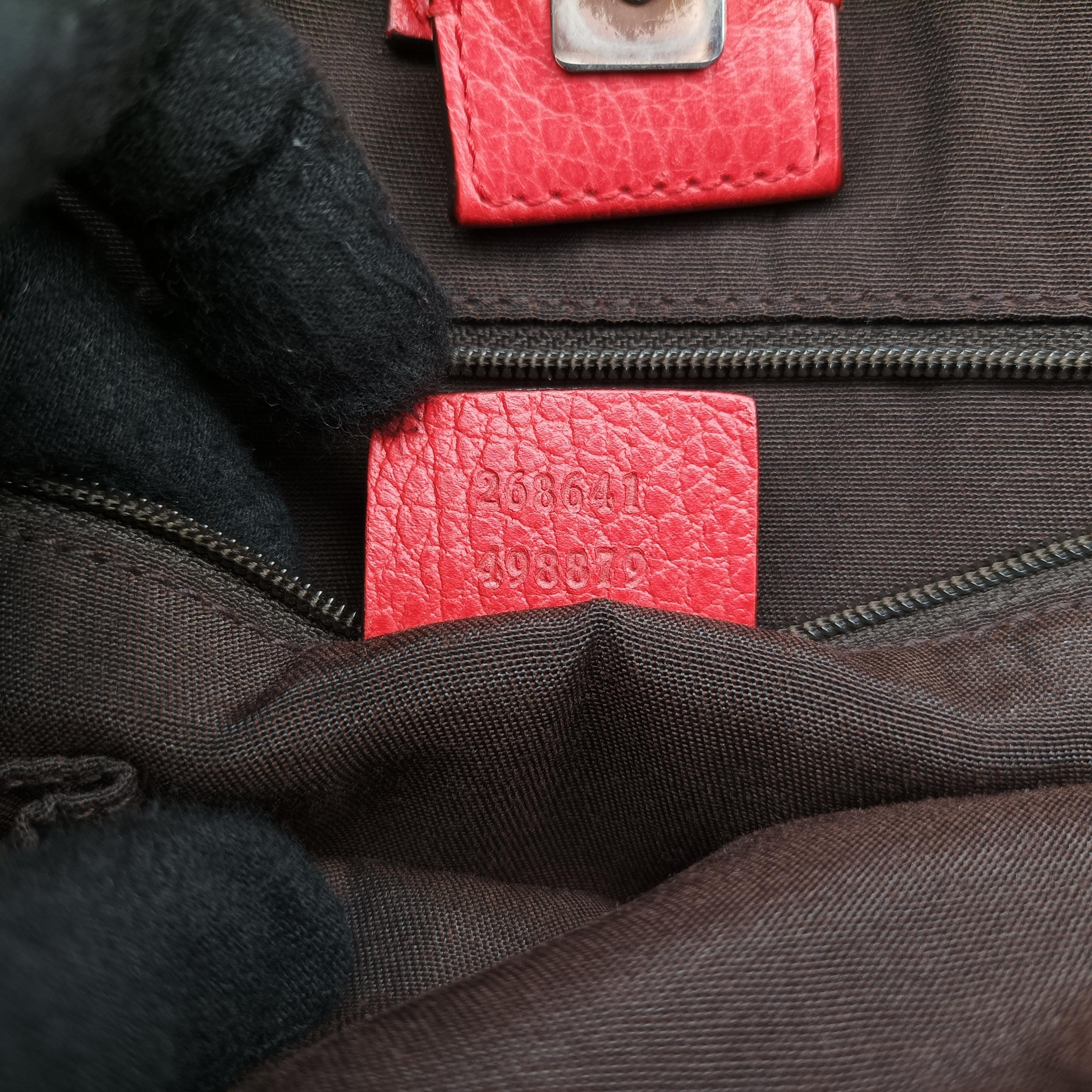 Pre-owned Gucci Abbey Red Leather 268641 shoulderbag | stylenewstar