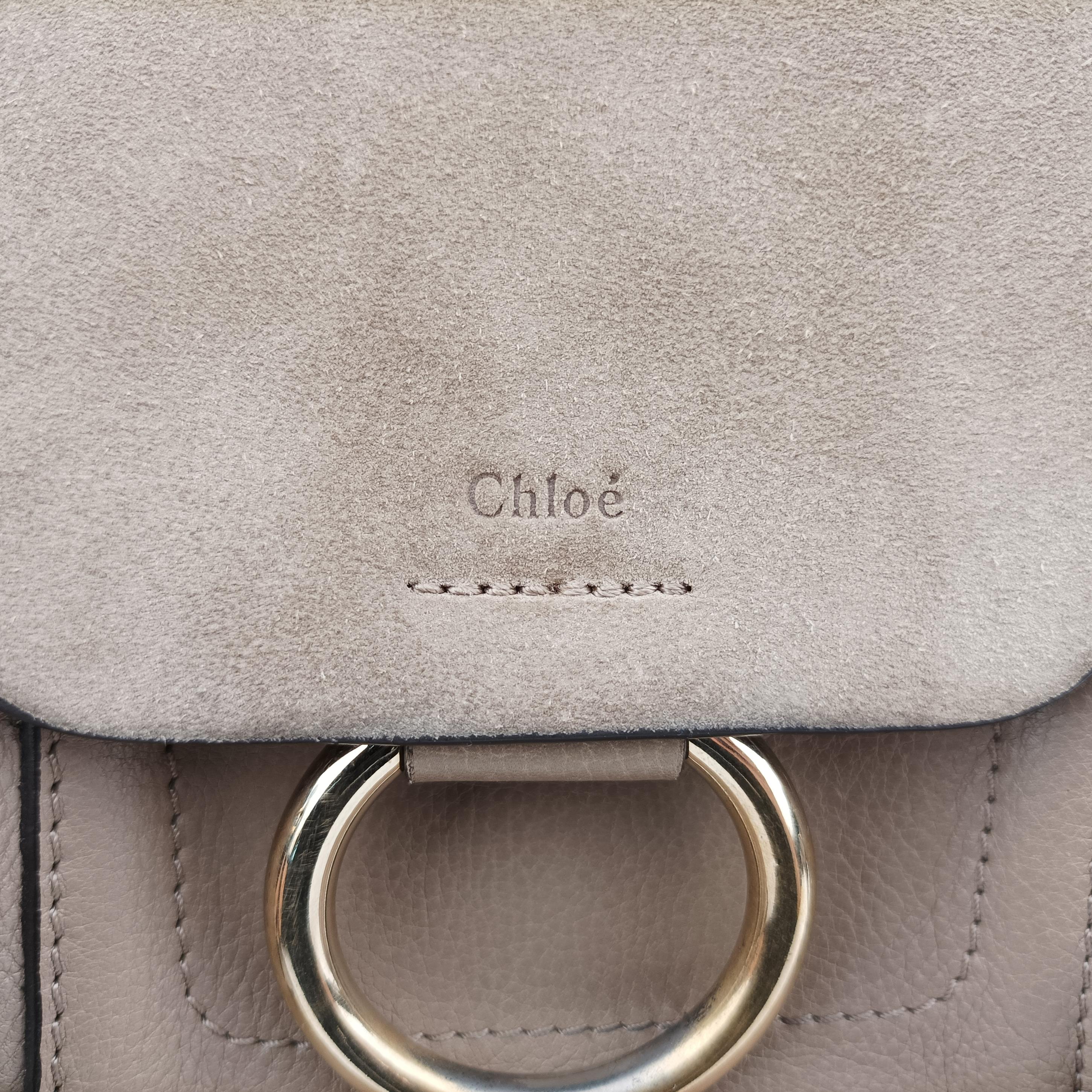 Vintage Chloe FAYE mini Grey Leather × Suede  backpack/rucksack | stylenewstar