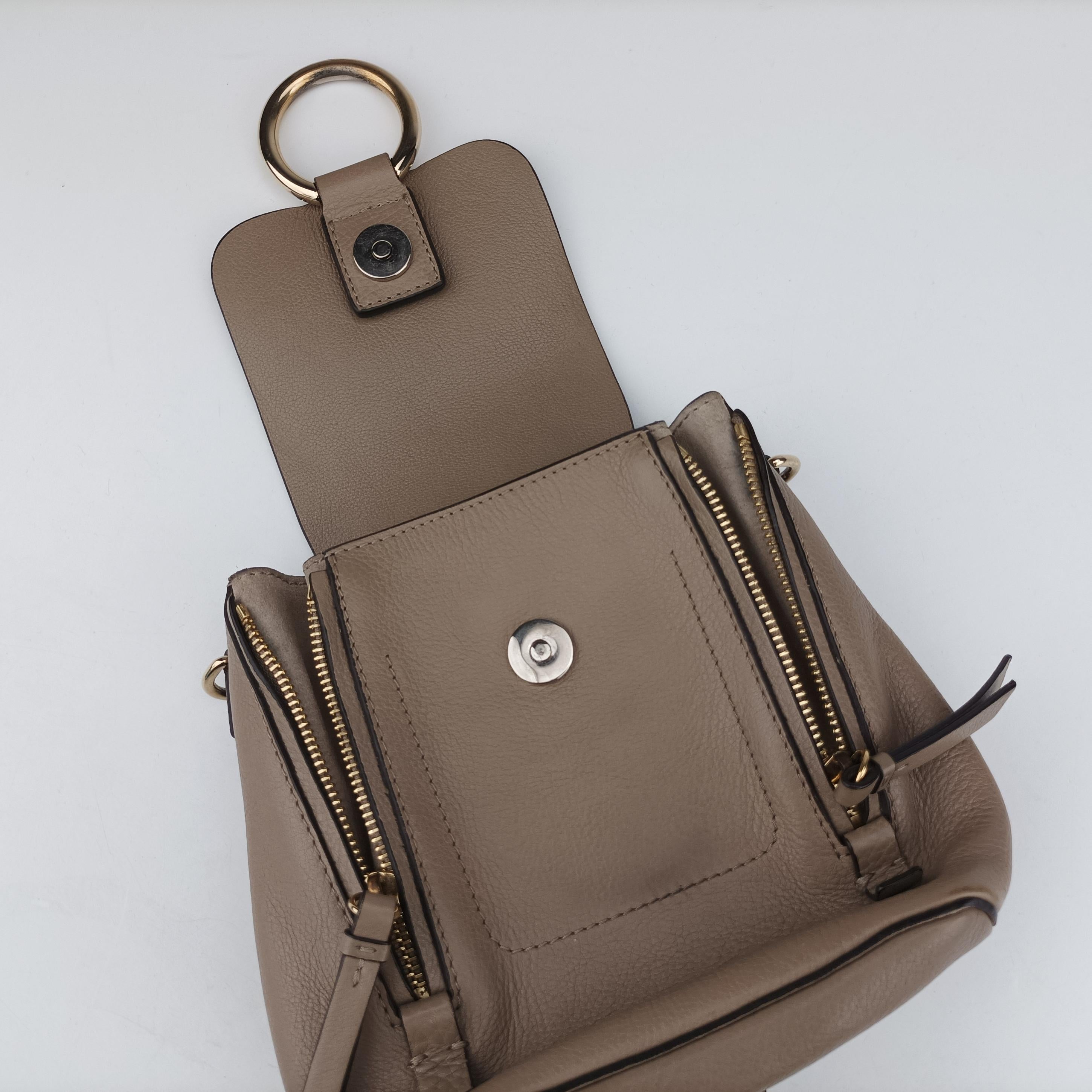 Vintage Chloe FAYE mini Grey Leather × Suede  backpack/rucksack | stylenewstar