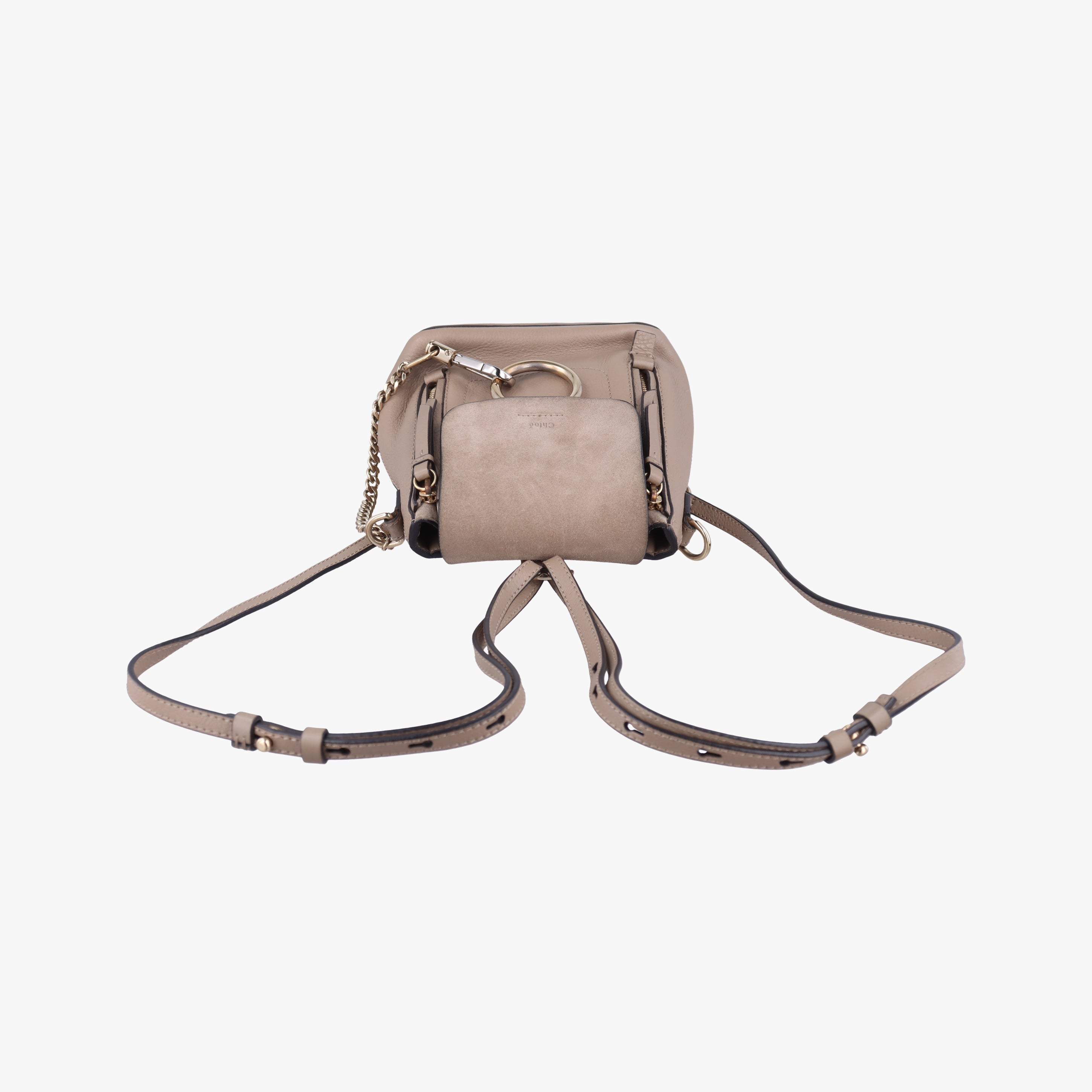 Vintage Chloe FAYE mini Grey Leather × Suede  backpack/rucksack | stylenewstar
