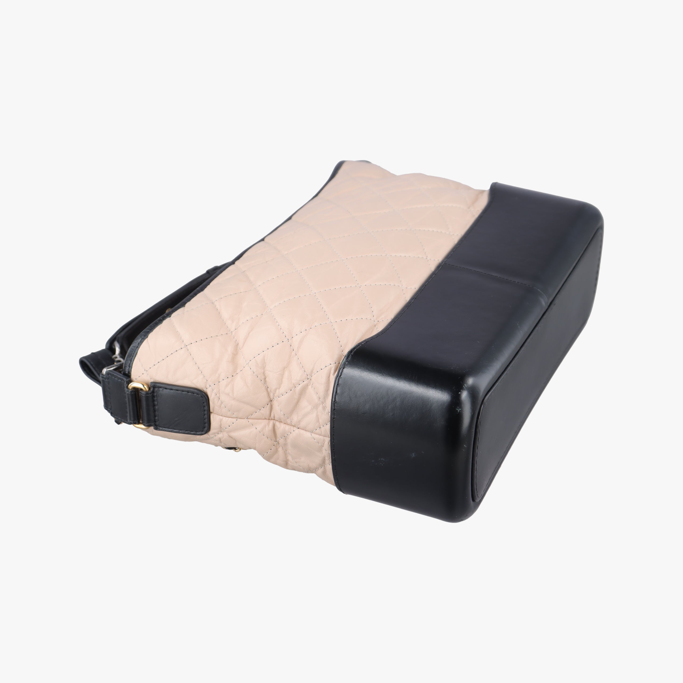 Pre-owned Chanel GABRIELLE Black×beige Leather A93824 shoulderbag | stylenewstar