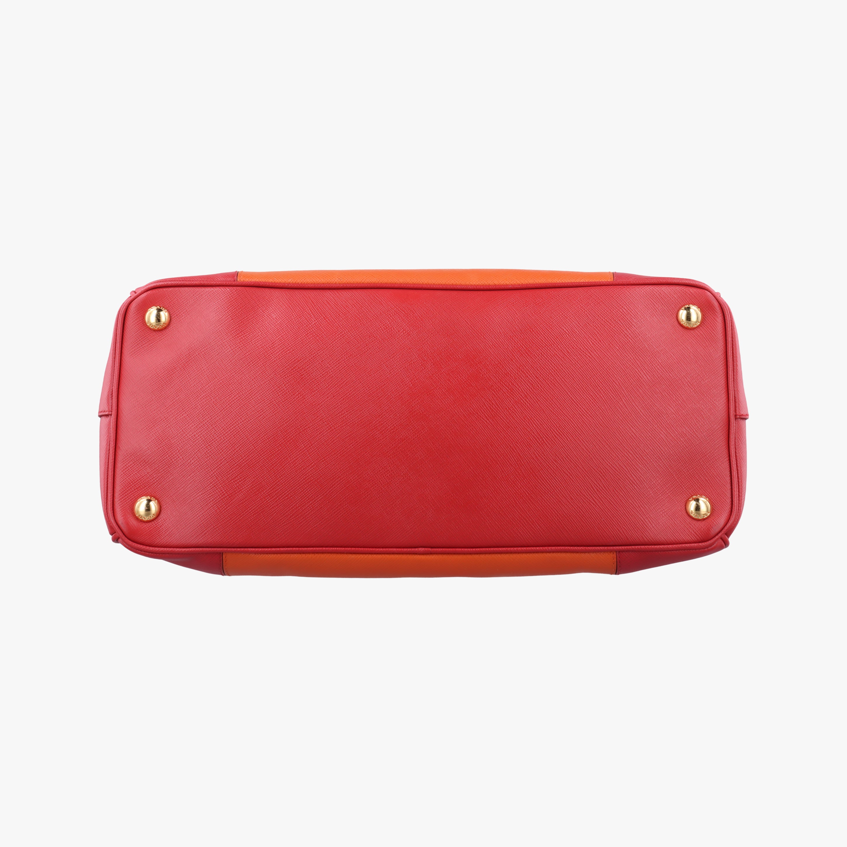 Pre-owned Prada Galleria Orange×red SAFFIANO Leather B2274C shoulderbag | stylenewstar