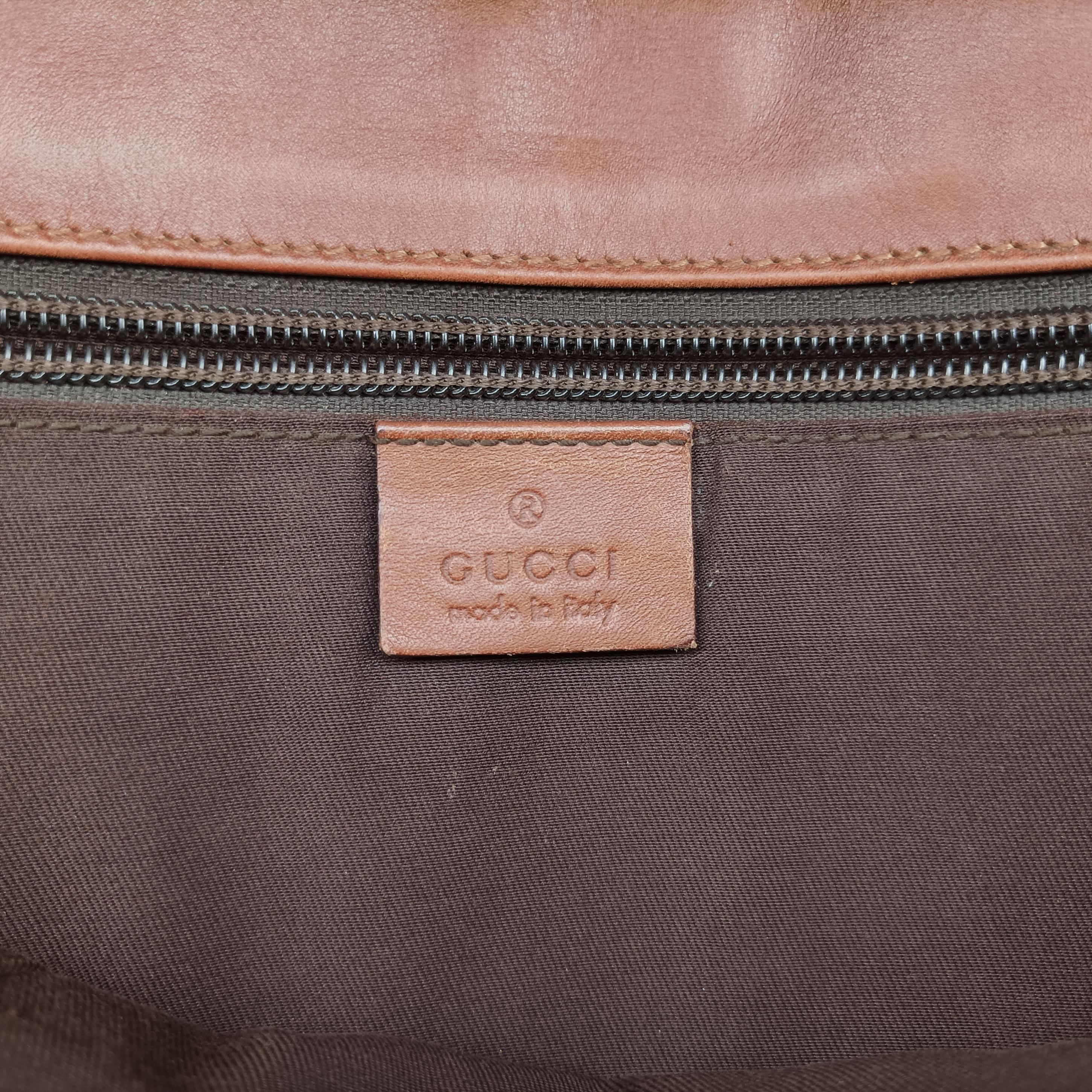 Pre-owned Gucci Guccissima Brown leather 145844 shoulderbag | stylenewstar