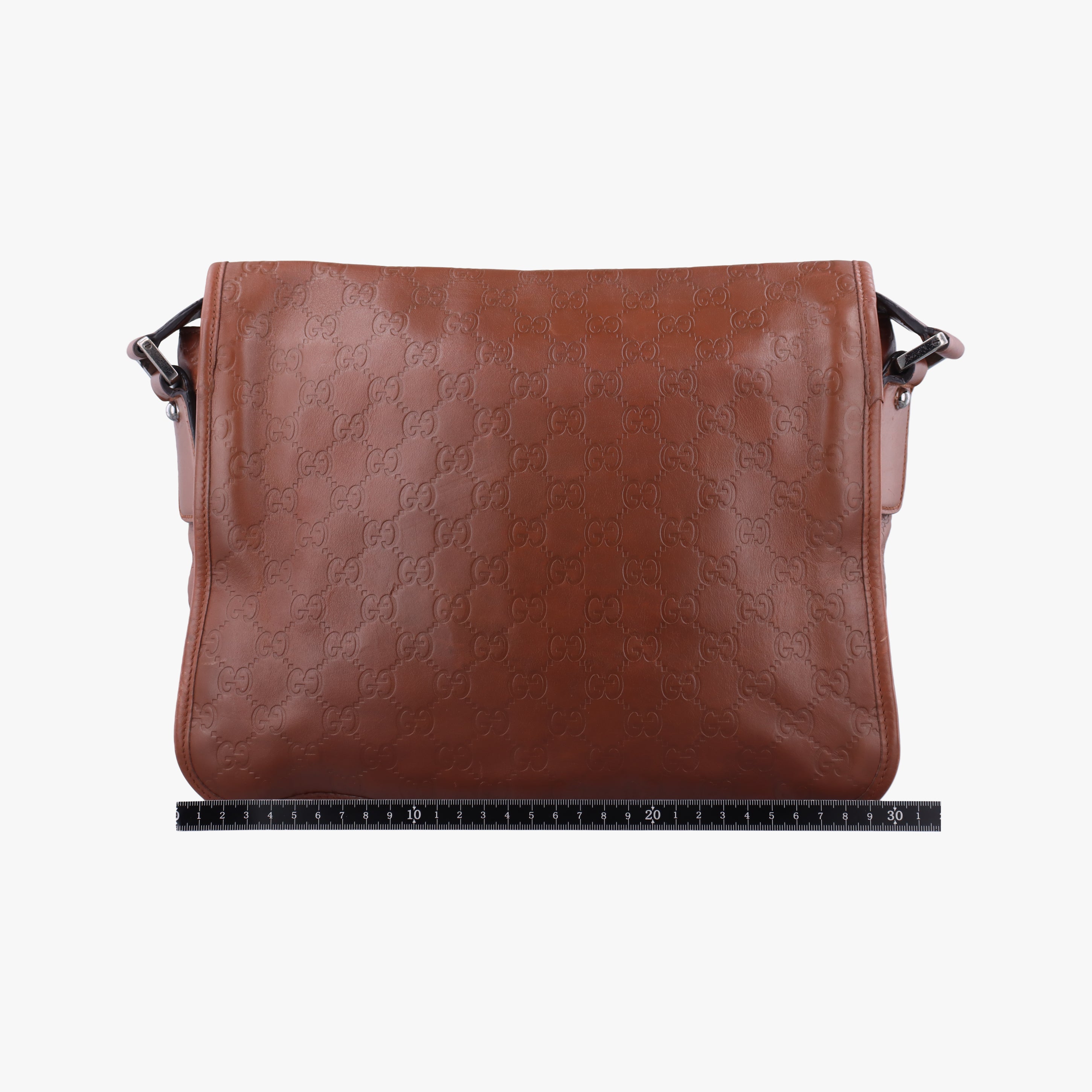 Pre-owned Gucci Guccissima Brown leather 145844 shoulderbag | stylenewstar