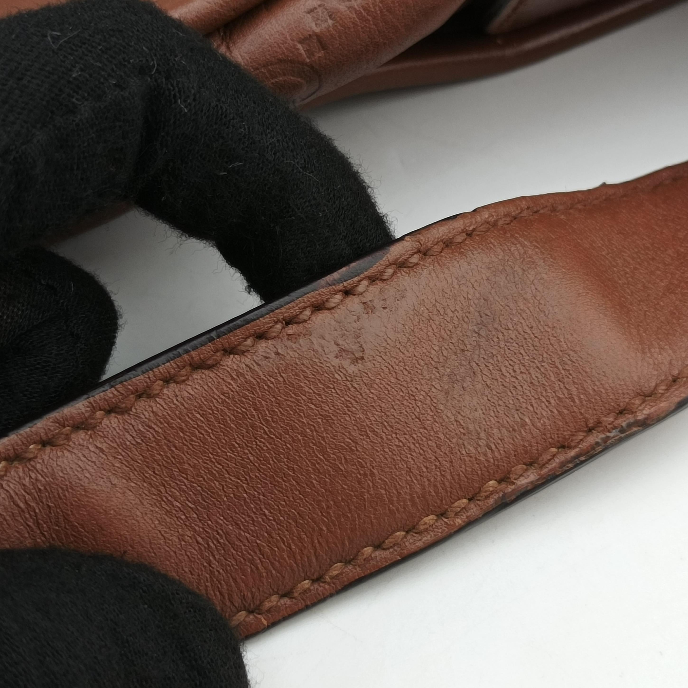 Pre-owned Gucci Guccissima Brown leather 145844 shoulderbag | stylenewstar