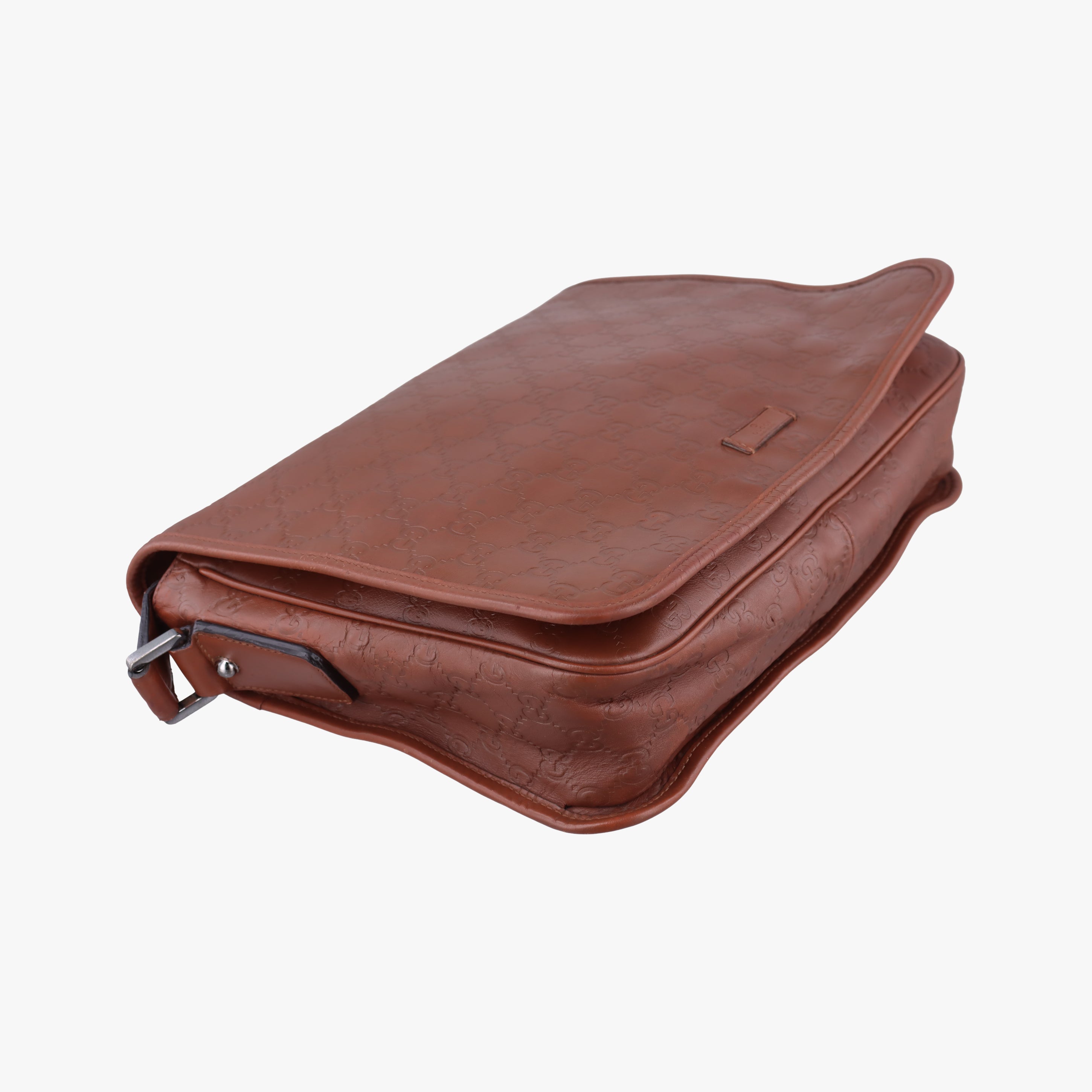 Pre-owned Gucci Guccissima Brown leather 145844 shoulderbag | stylenewstar