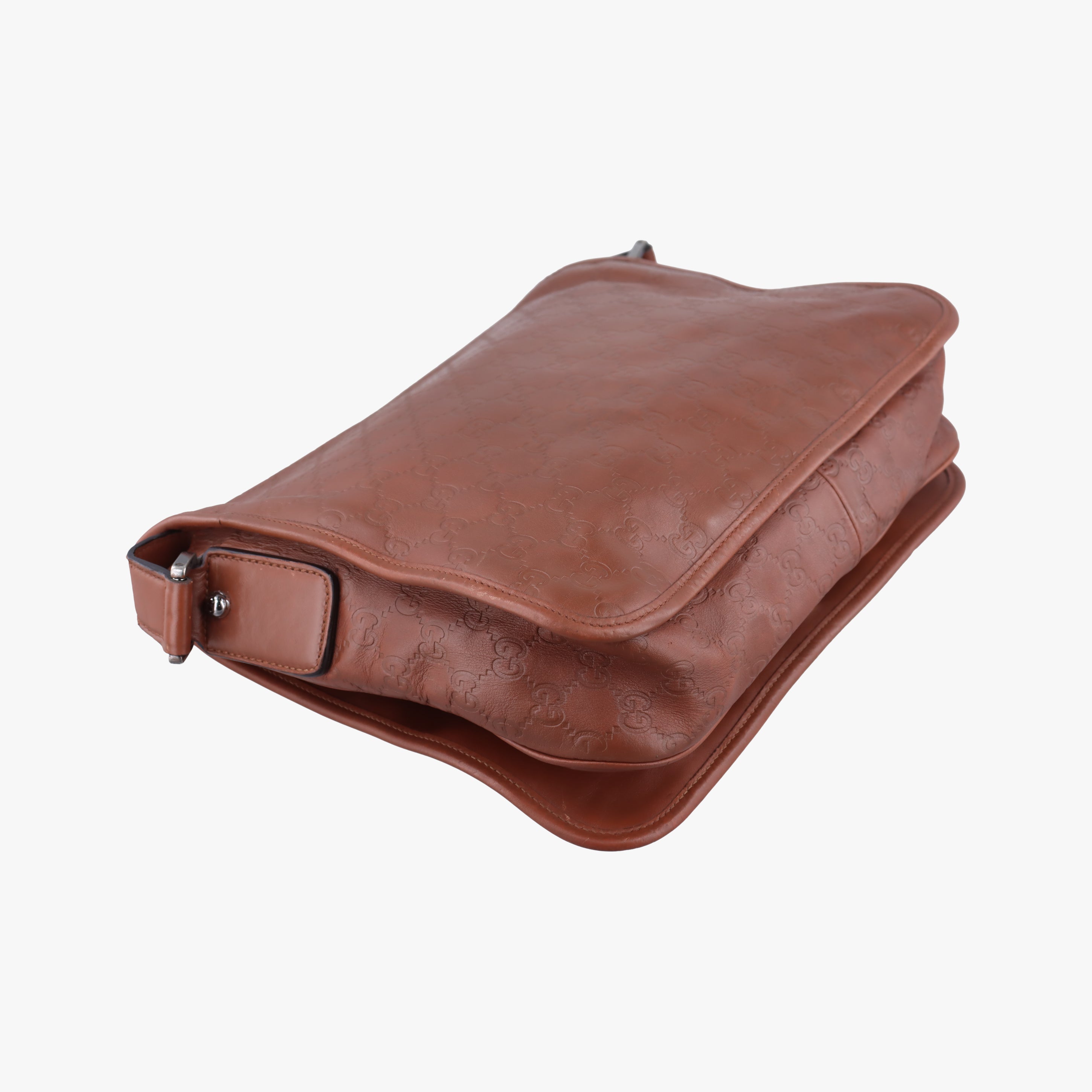 Pre-owned Gucci Guccissima Brown leather 145844 shoulderbag | stylenewstar