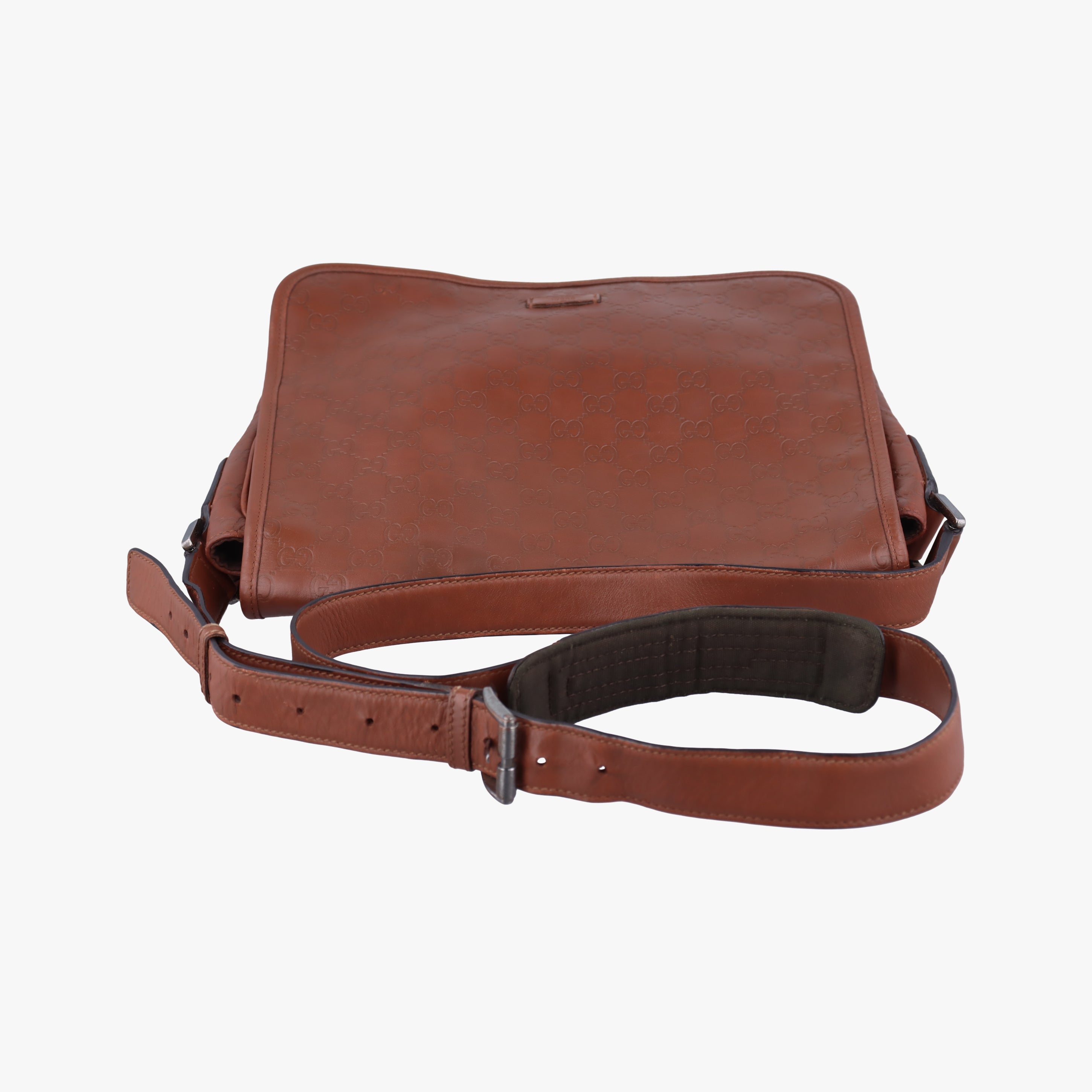 Pre-owned Gucci Guccissima Brown leather 145844 shoulderbag | stylenewstar