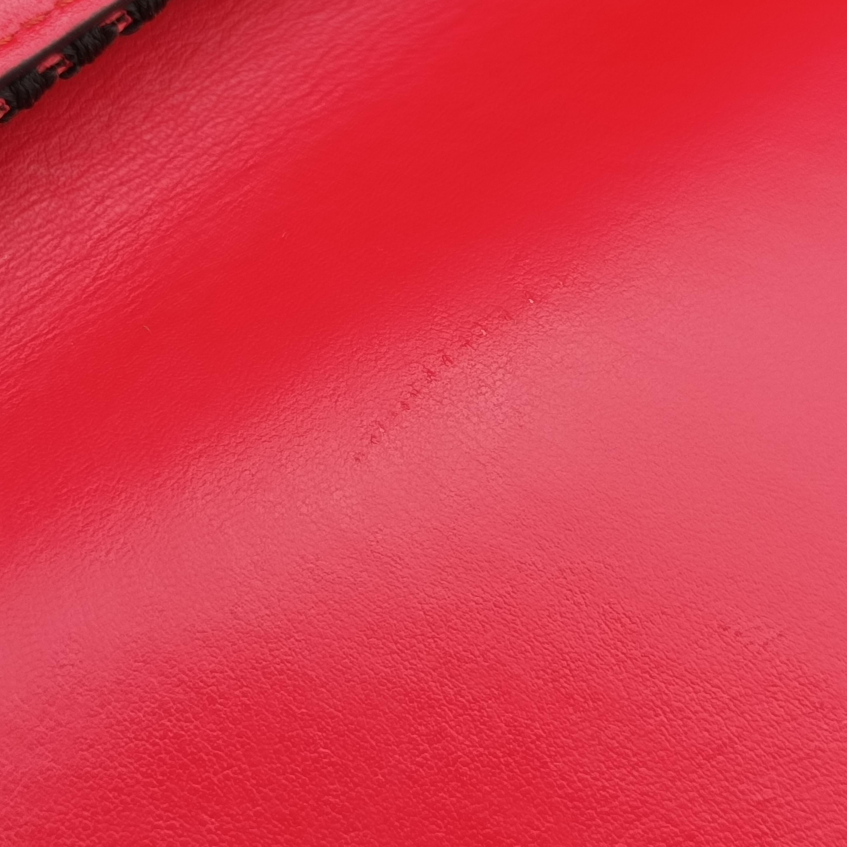 Pre-owned Christian Louboutin Spike Stud Black×Red leather  backpack/rucksack | stylenewstar