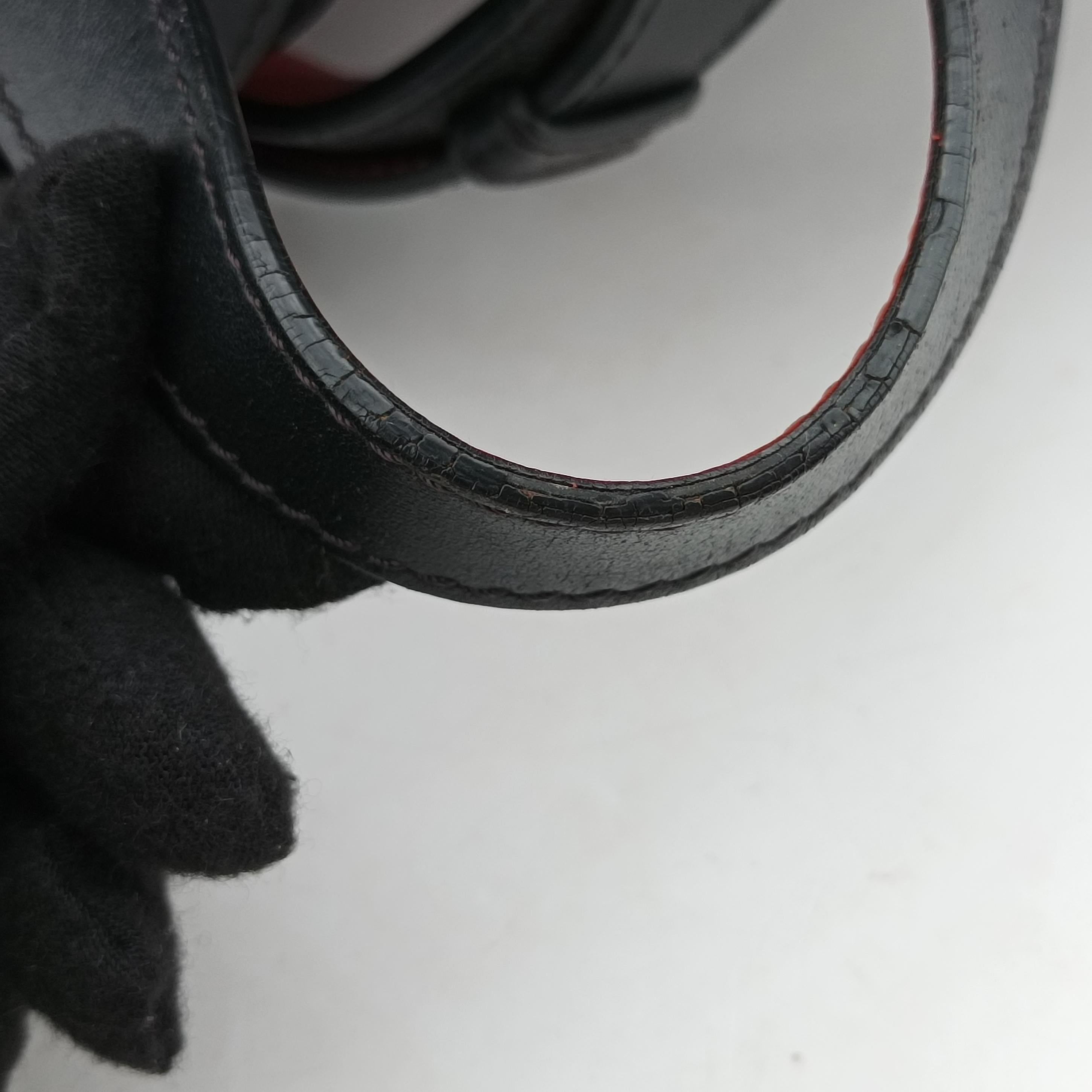 Pre-owned Christian Louboutin Spike Stud Black×Red leather  backpack/rucksack | stylenewstar