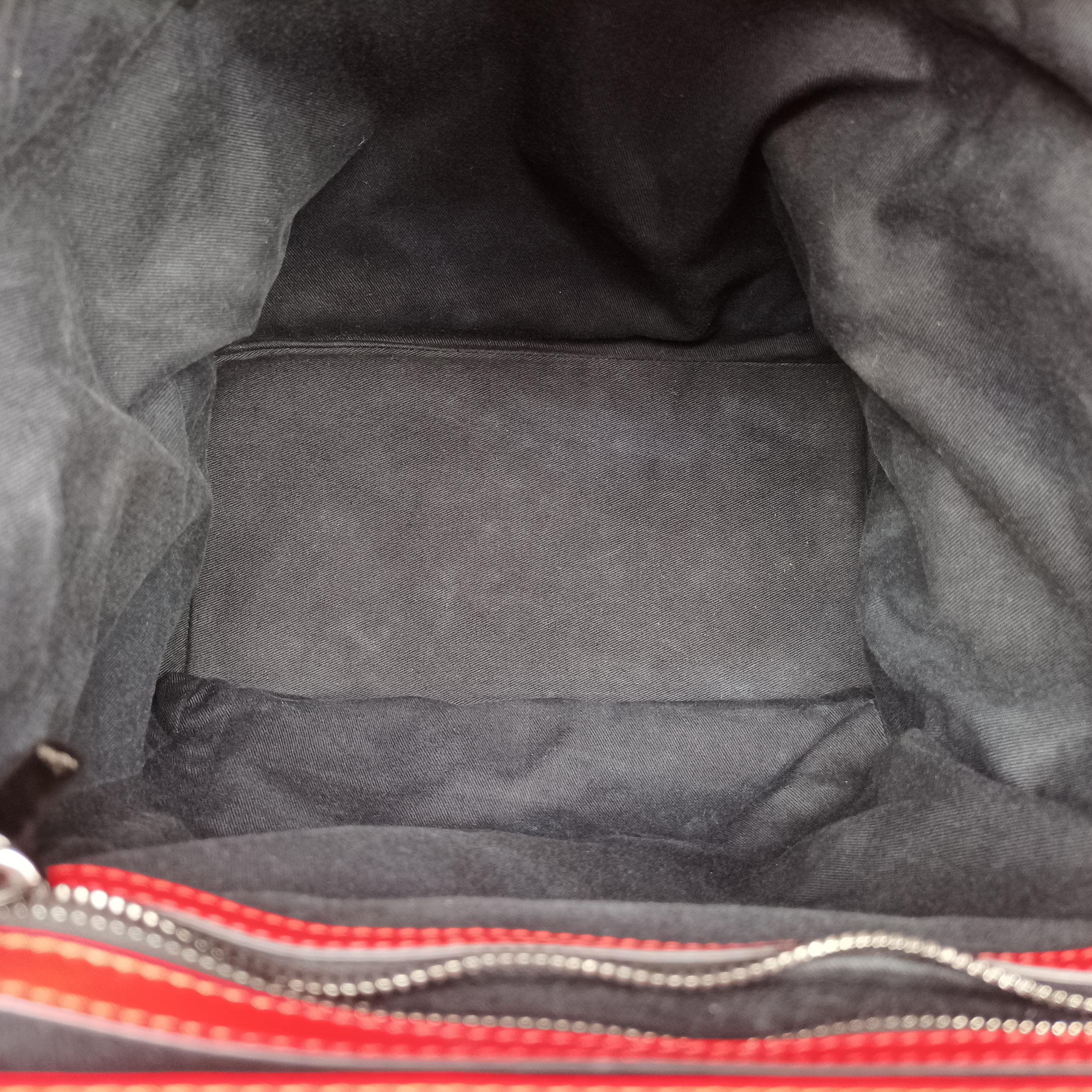 Pre-owned Christian Louboutin Spike Stud Black×Red leather  backpack/rucksack | stylenewstar