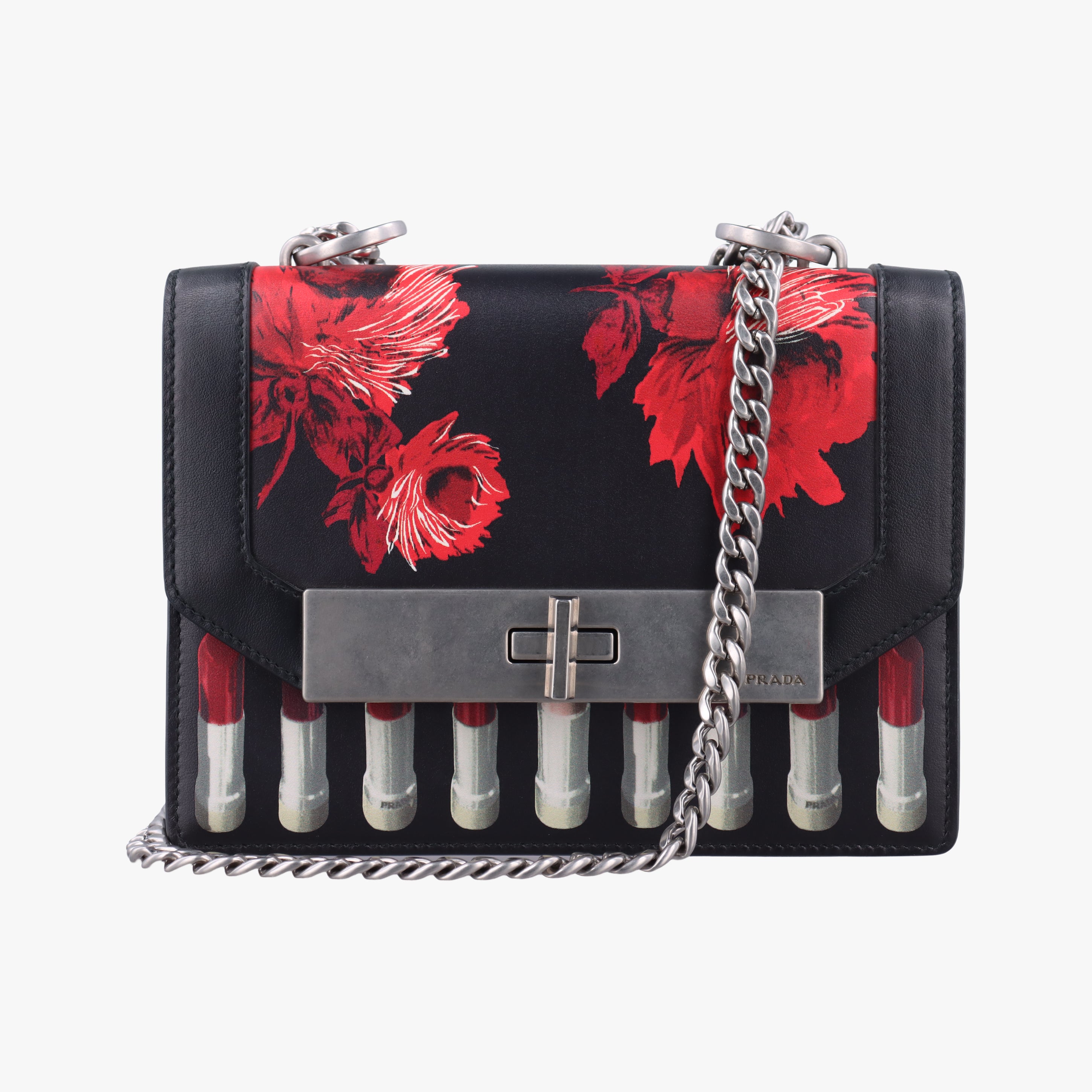 Secondhand Prada Severine Black×Multicolour leather  shoulderbag | stylenewstar