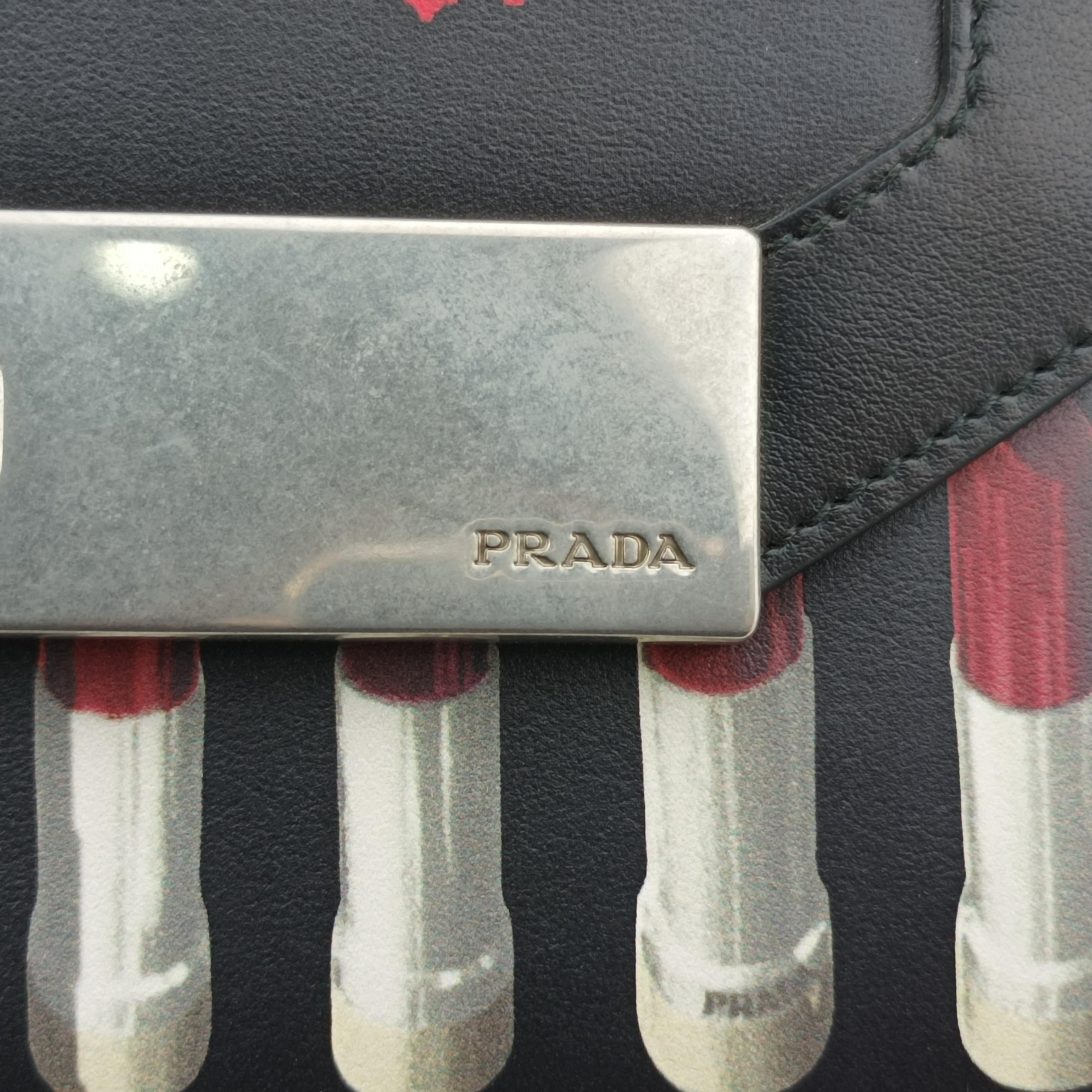Secondhand Prada Severine Black×Multicolour leather  shoulderbag | stylenewstar