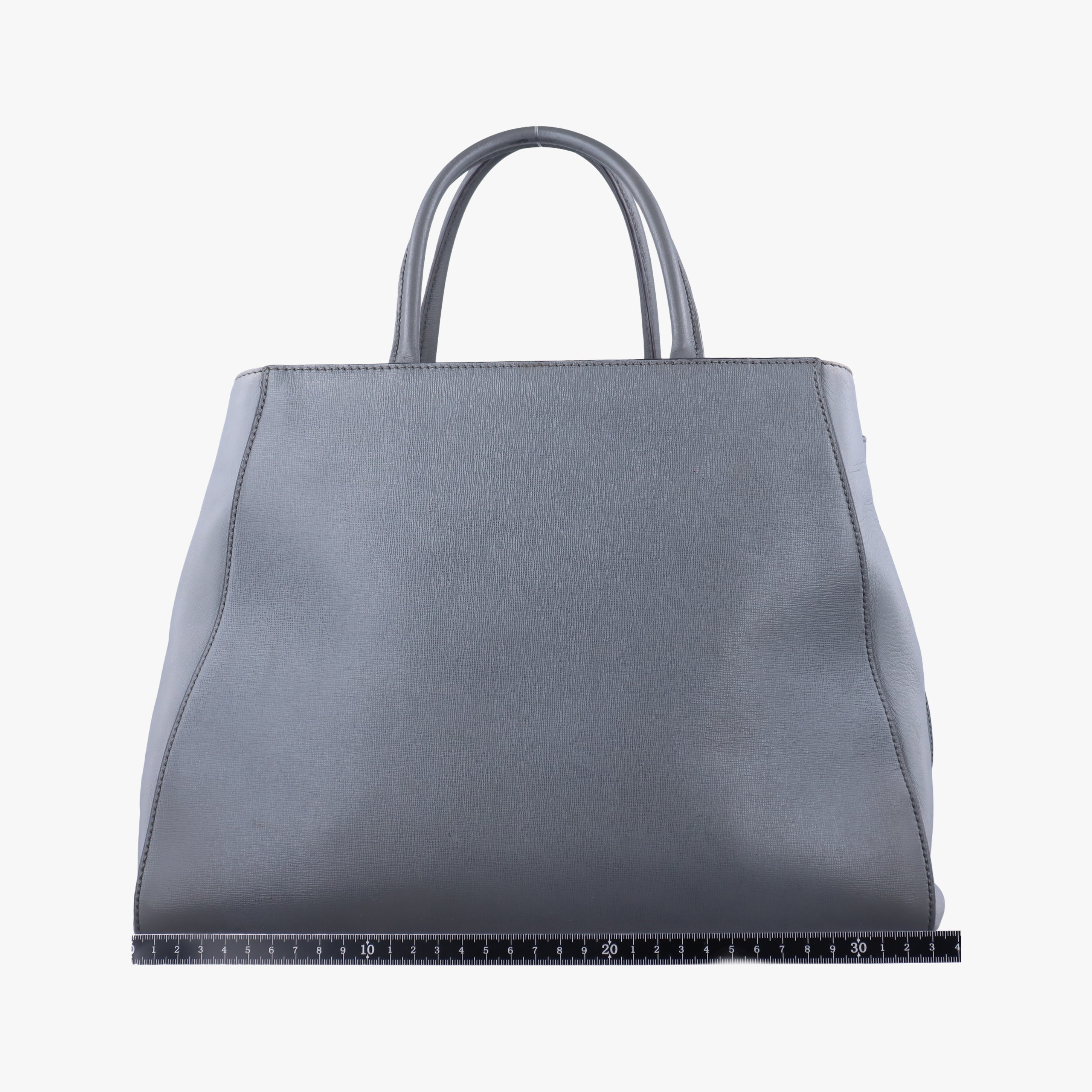 Pre-owned Fendi 2 JOURS Grey Leather 8BH250 shoulderbag | stylenewstar