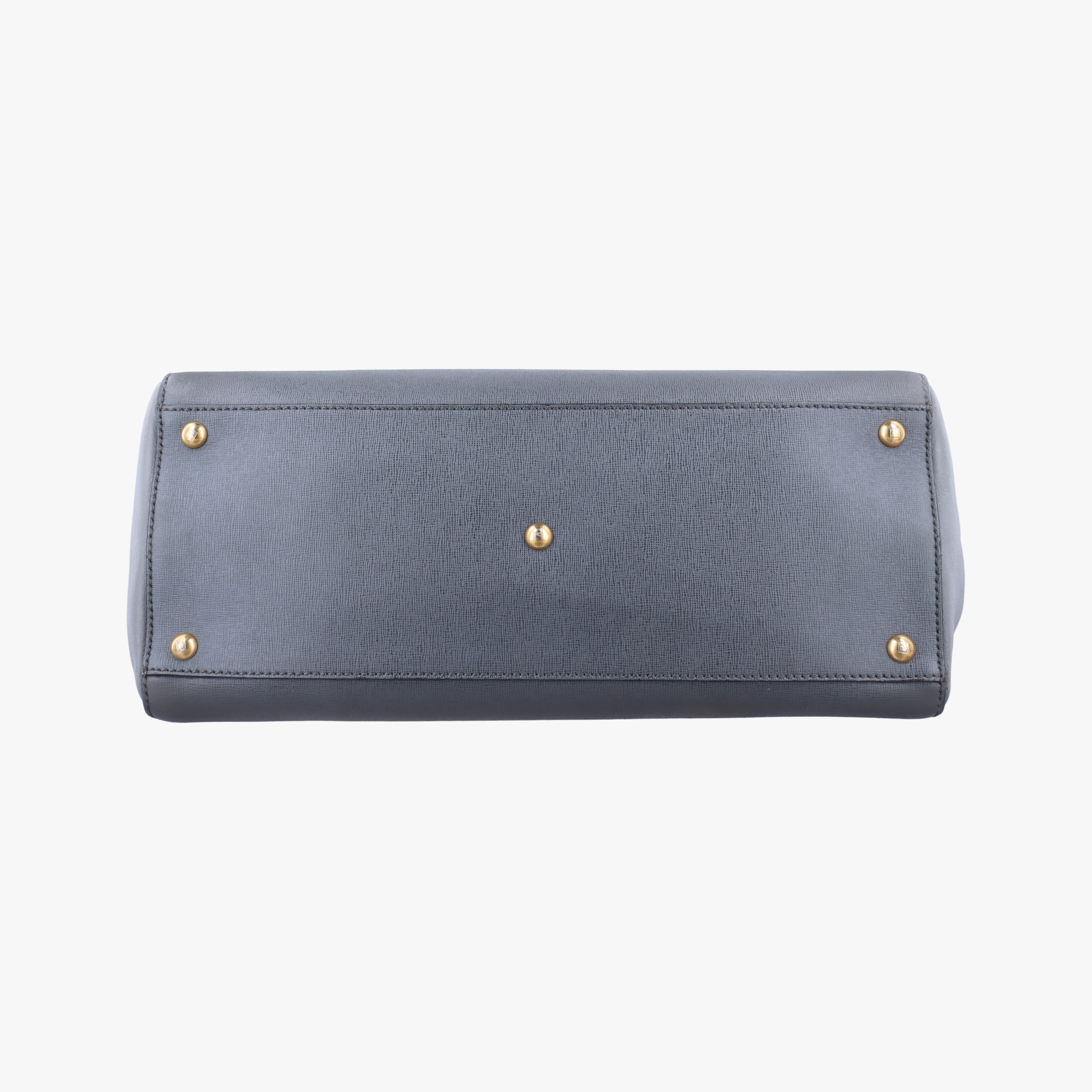 Pre-owned Fendi 2 JOURS Grey Leather 8BH250 shoulderbag | stylenewstar