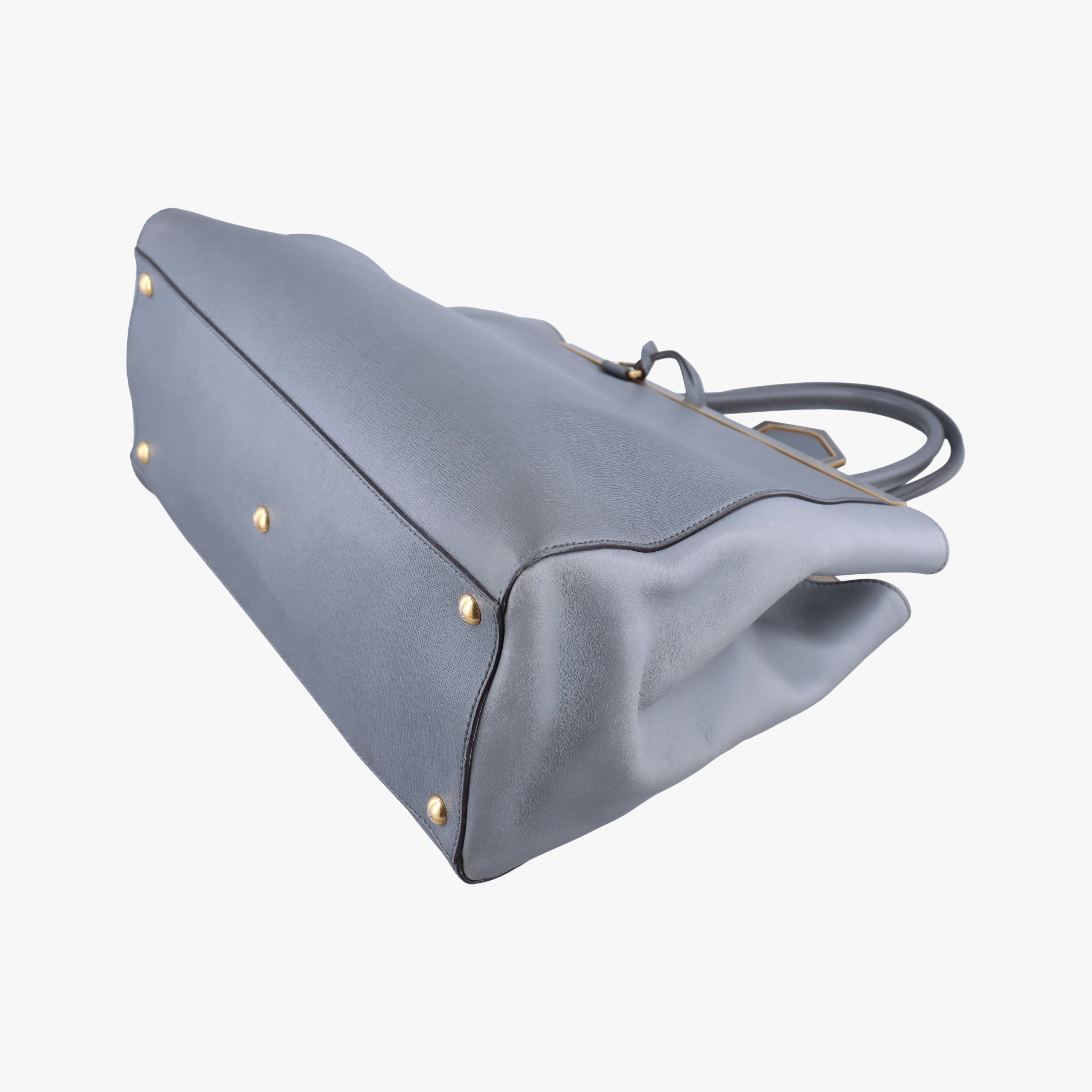 Pre-owned Fendi 2 JOURS Grey Leather 8BH250 shoulderbag | stylenewstar