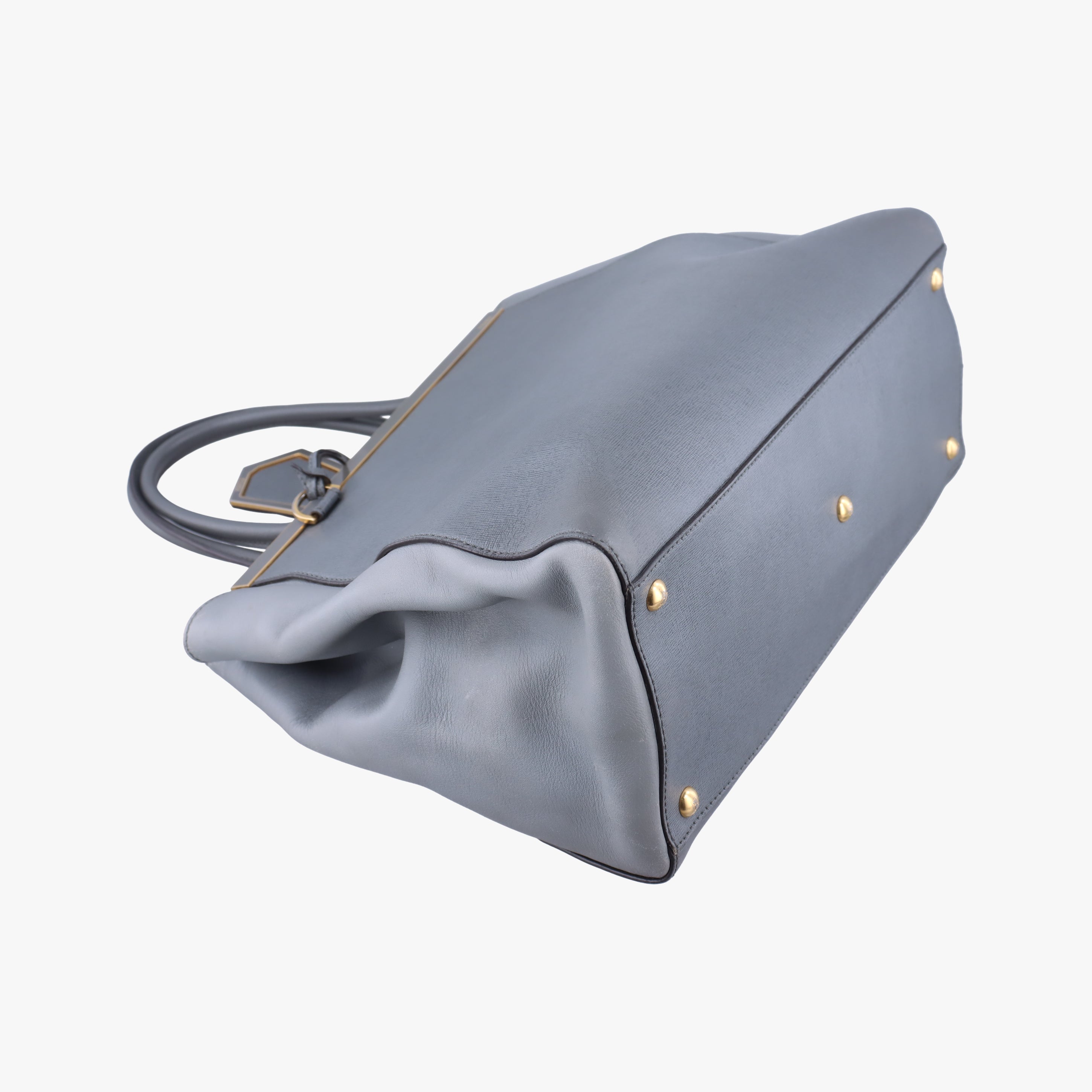 Pre-owned Fendi 2 JOURS Grey Leather 8BH250 shoulderbag | stylenewstar