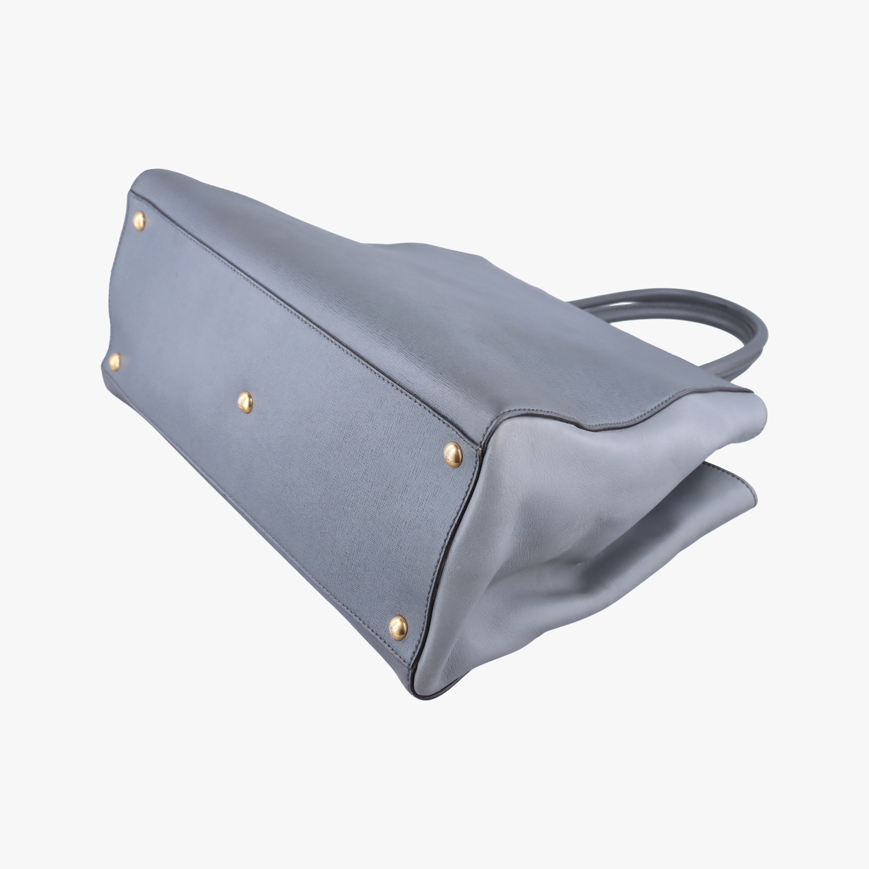 Pre-owned Fendi 2 JOURS Grey Leather 8BH250 shoulderbag | stylenewstar