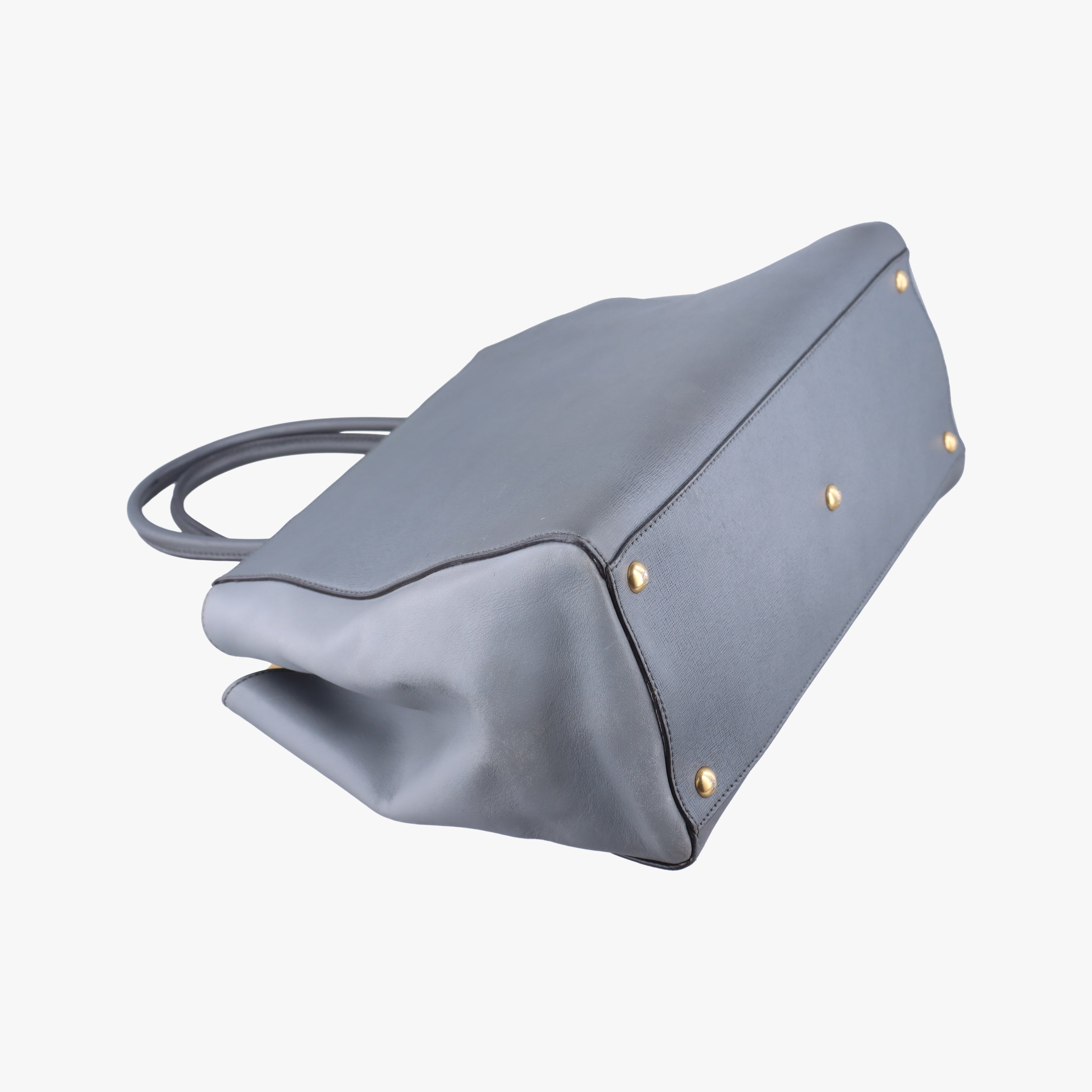Pre-owned Fendi 2 JOURS Grey Leather 8BH250 shoulderbag | stylenewstar