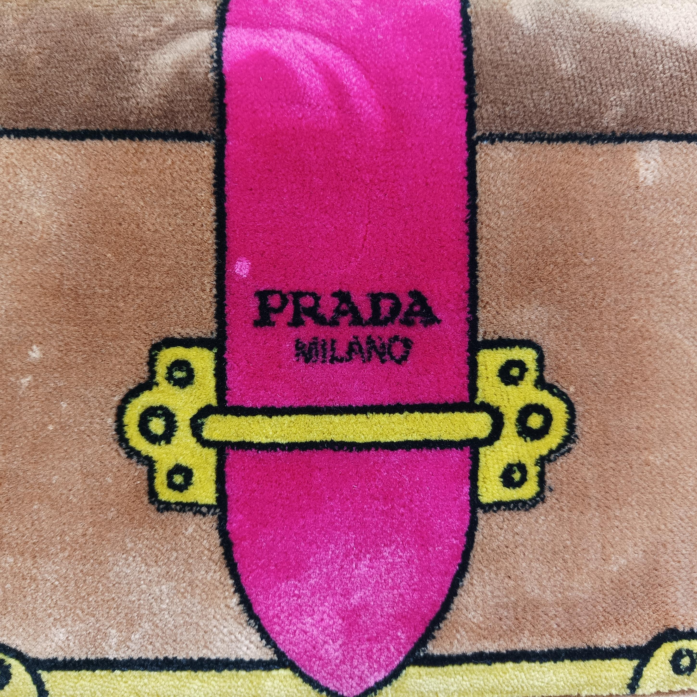 Secondhand Prada Cahier Brown×Multicolour velour 1BD075 shoulderbag | stylenewstar