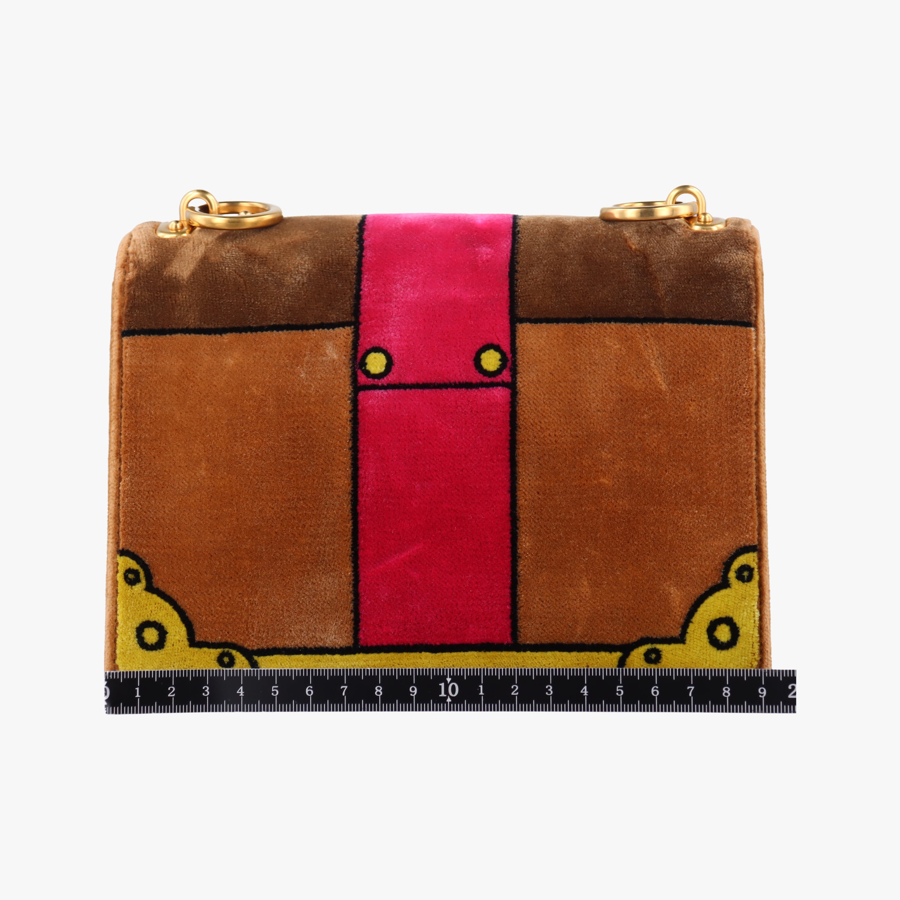 Secondhand Prada Cahier Brown×Multicolour velour 1BD075 shoulderbag | stylenewstar