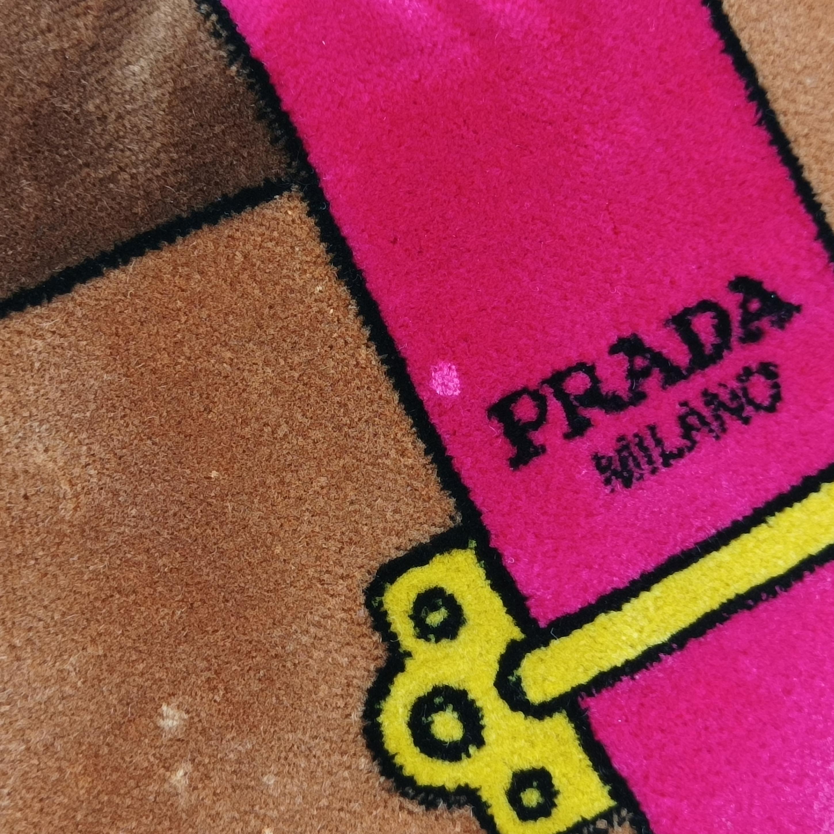 Secondhand Prada Cahier Brown×Multicolour velour 1BD075 shoulderbag | stylenewstar