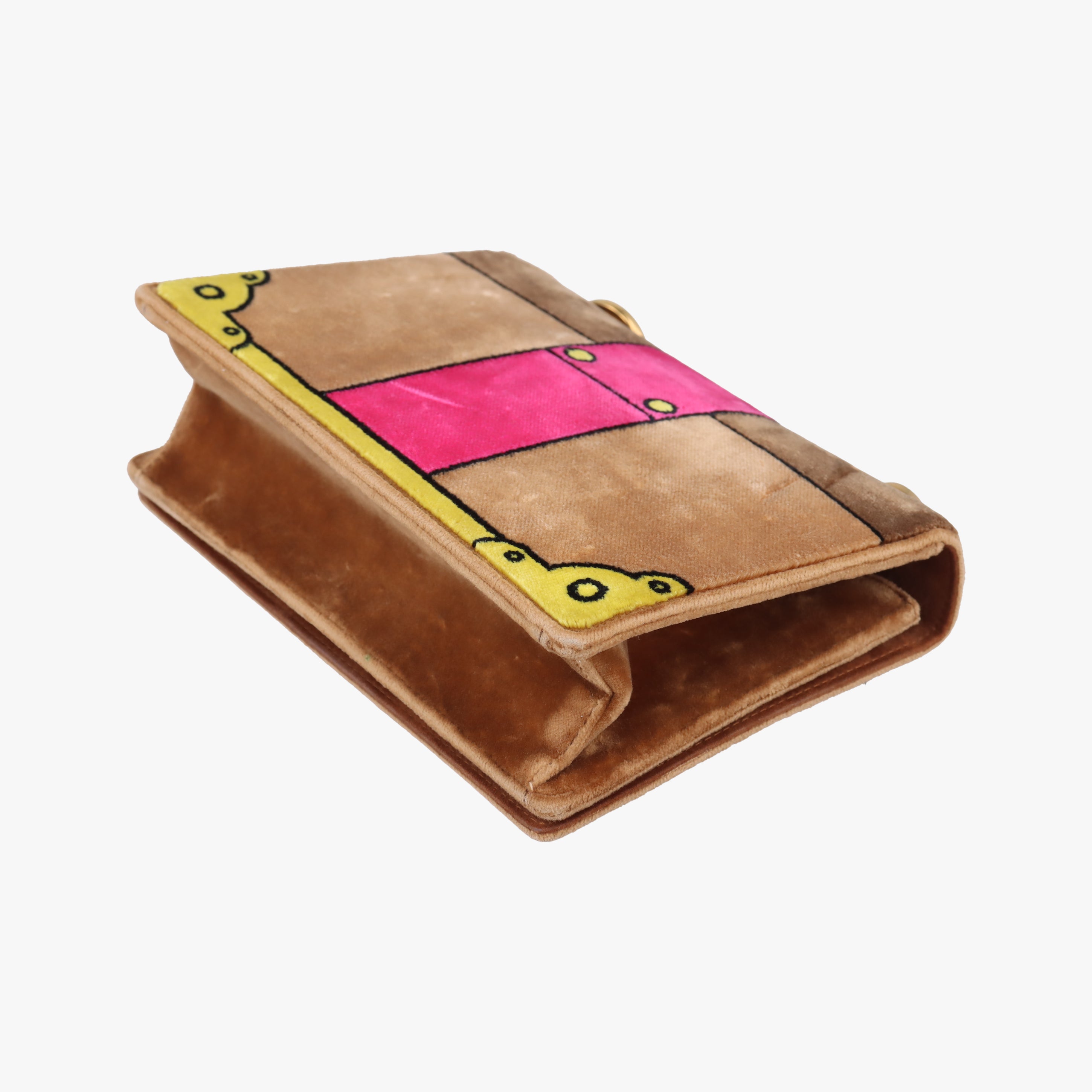 Secondhand Prada Cahier Brown×Multicolour velour 1BD075 shoulderbag | stylenewstar