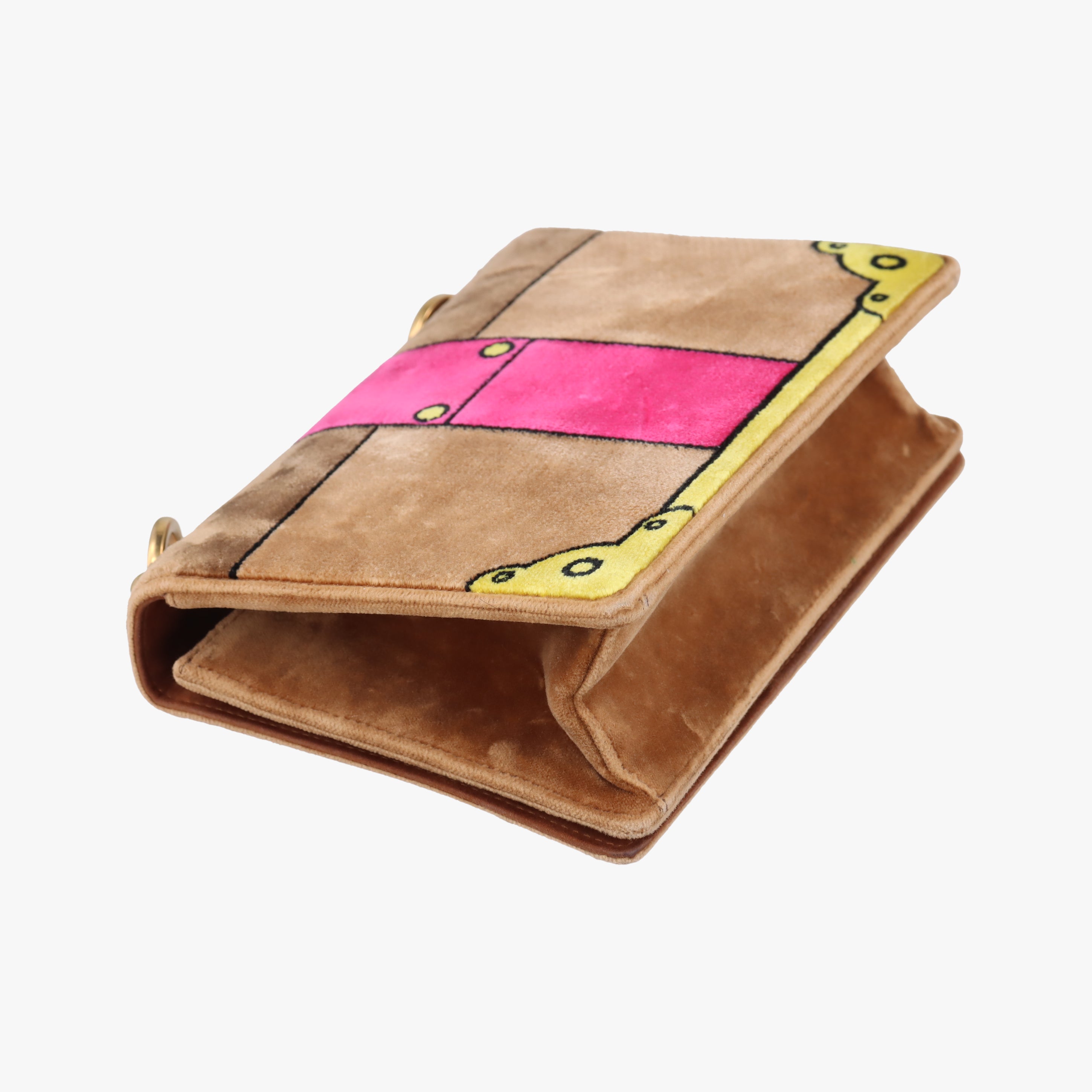 Secondhand Prada Cahier Brown×Multicolour velour 1BD075 shoulderbag | stylenewstar