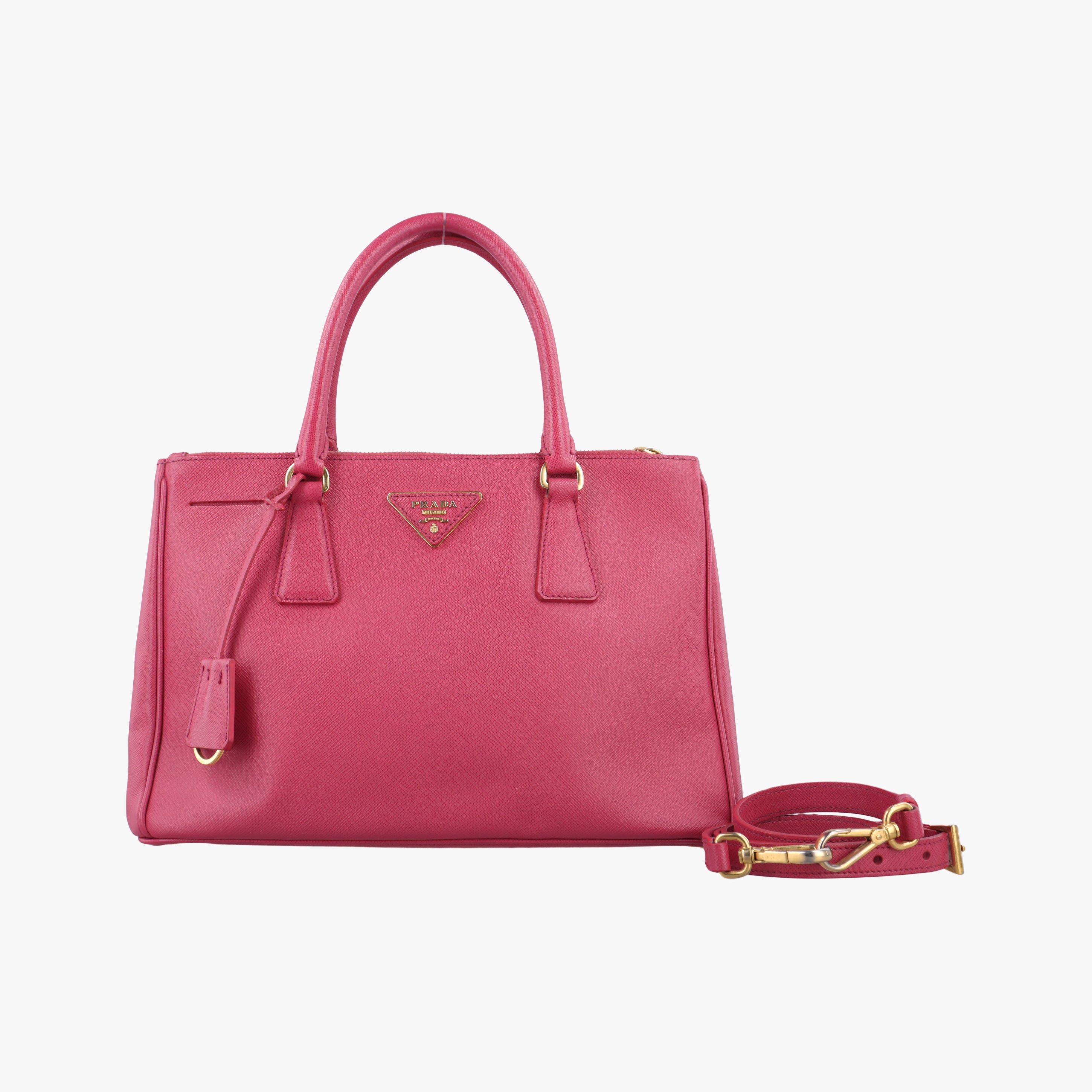 Pre-owned Prada Galleria Pink SAFFIANO Leather BN1874 shoulderbag | stylenewstar
