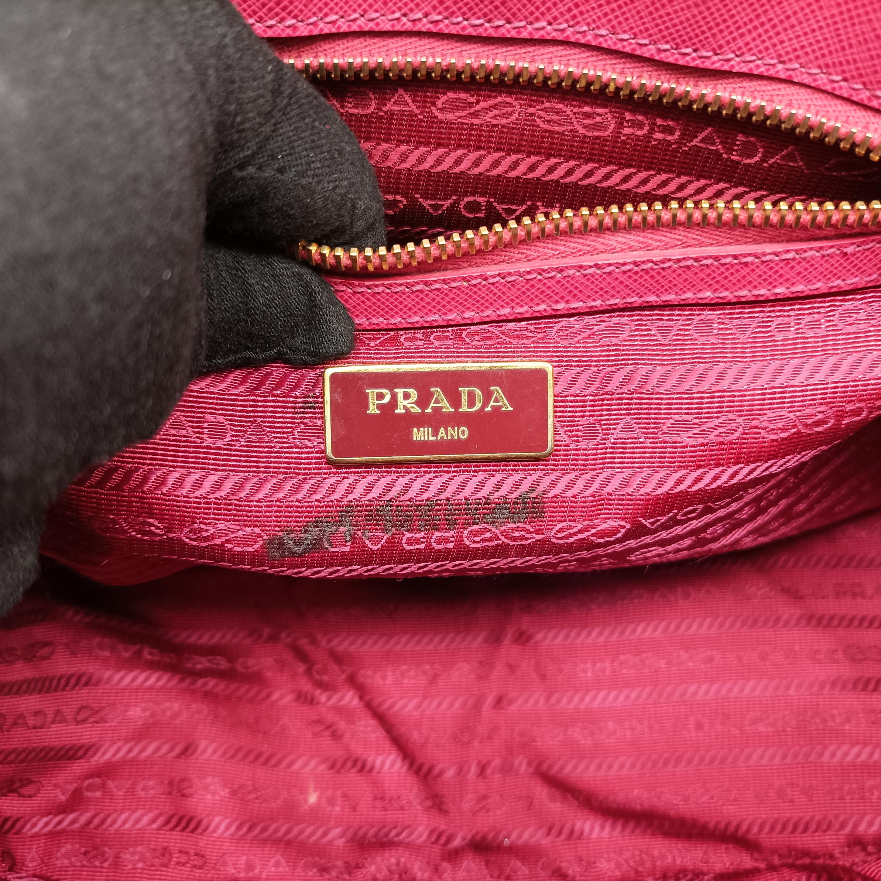 Pre-owned Prada Galleria Pink SAFFIANO Leather BN1874 shoulderbag | stylenewstar