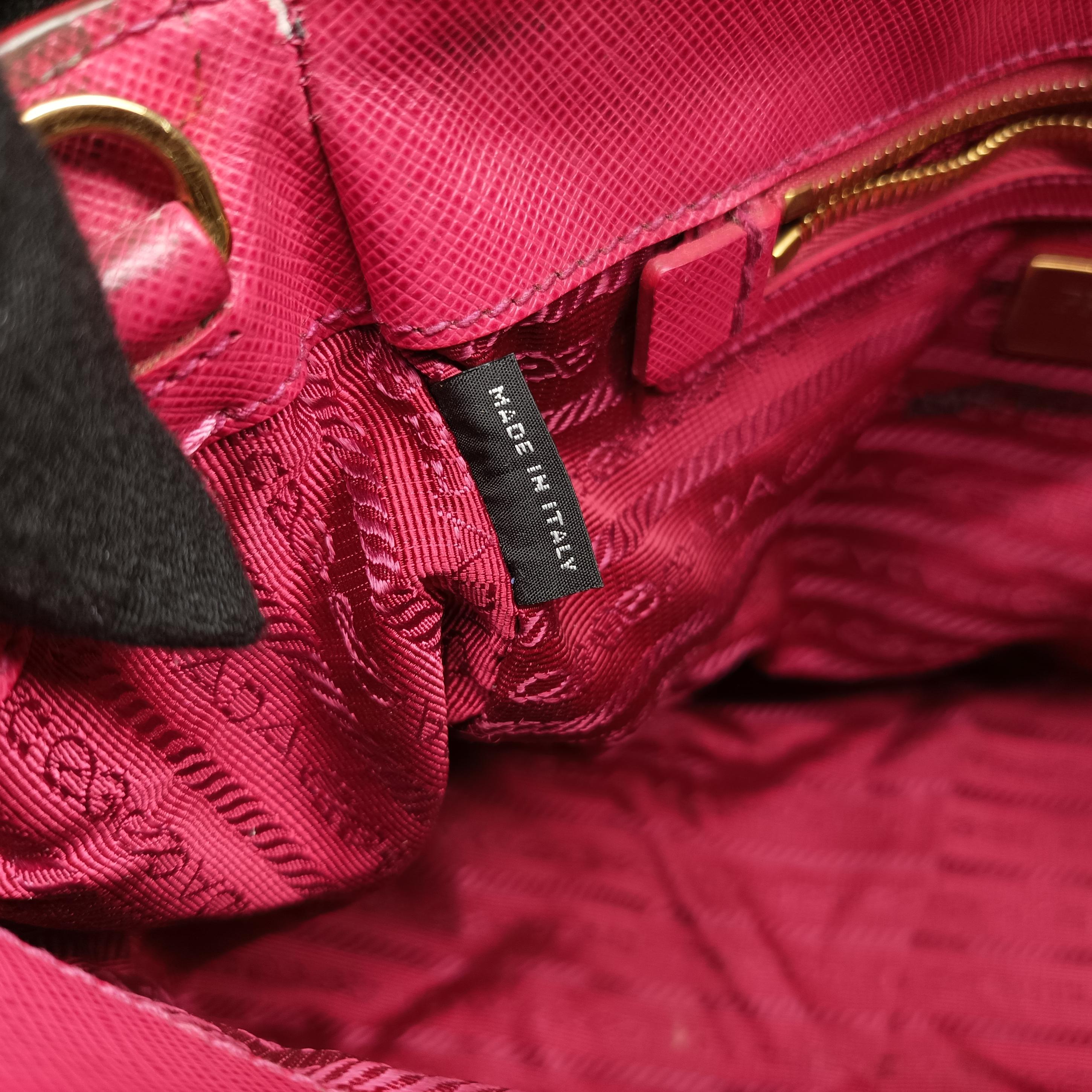 Pre-owned Prada Galleria Pink SAFFIANO Leather BN1874 shoulderbag | stylenewstar