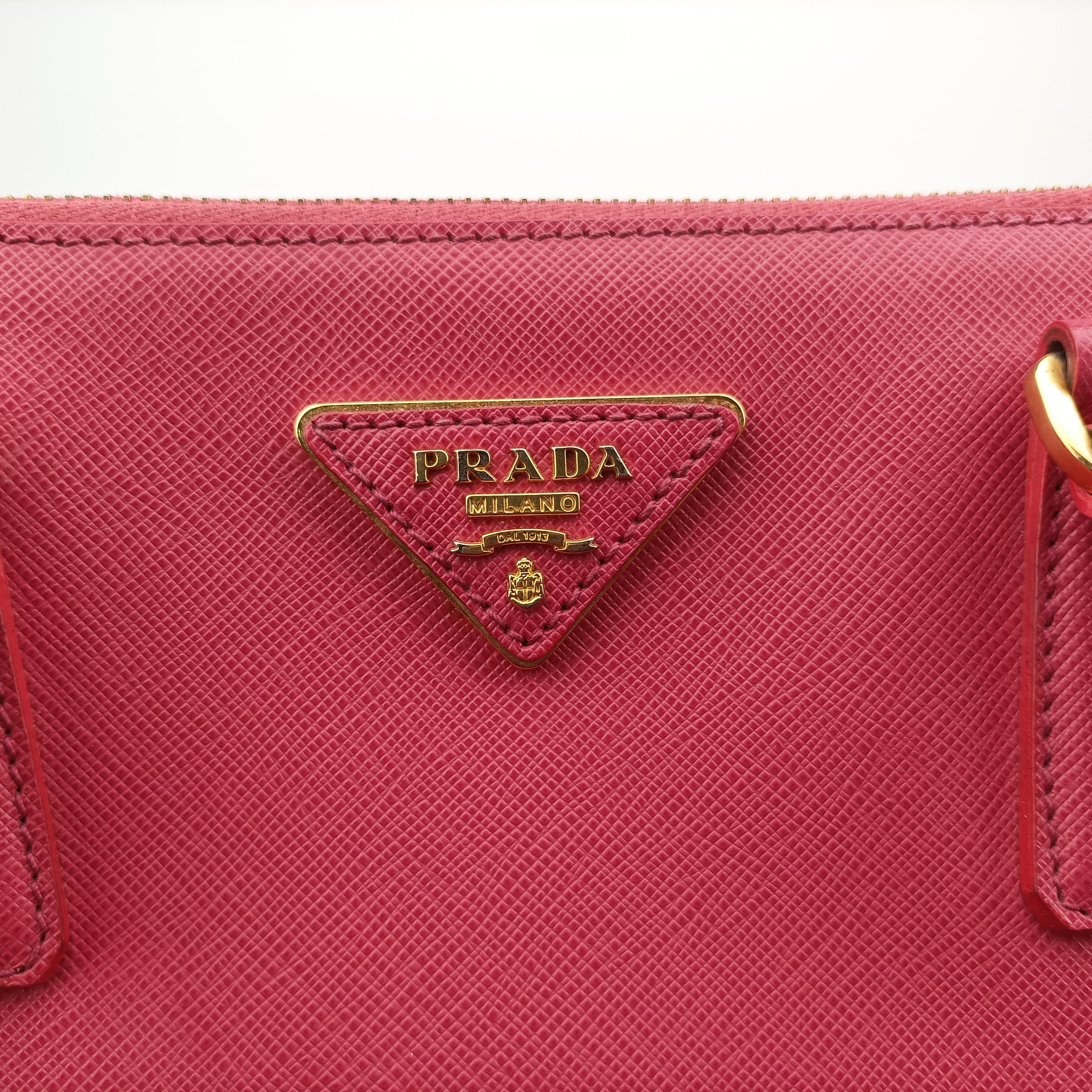 Pre-owned Prada Galleria Pink SAFFIANO Leather BN1874 shoulderbag | stylenewstar
