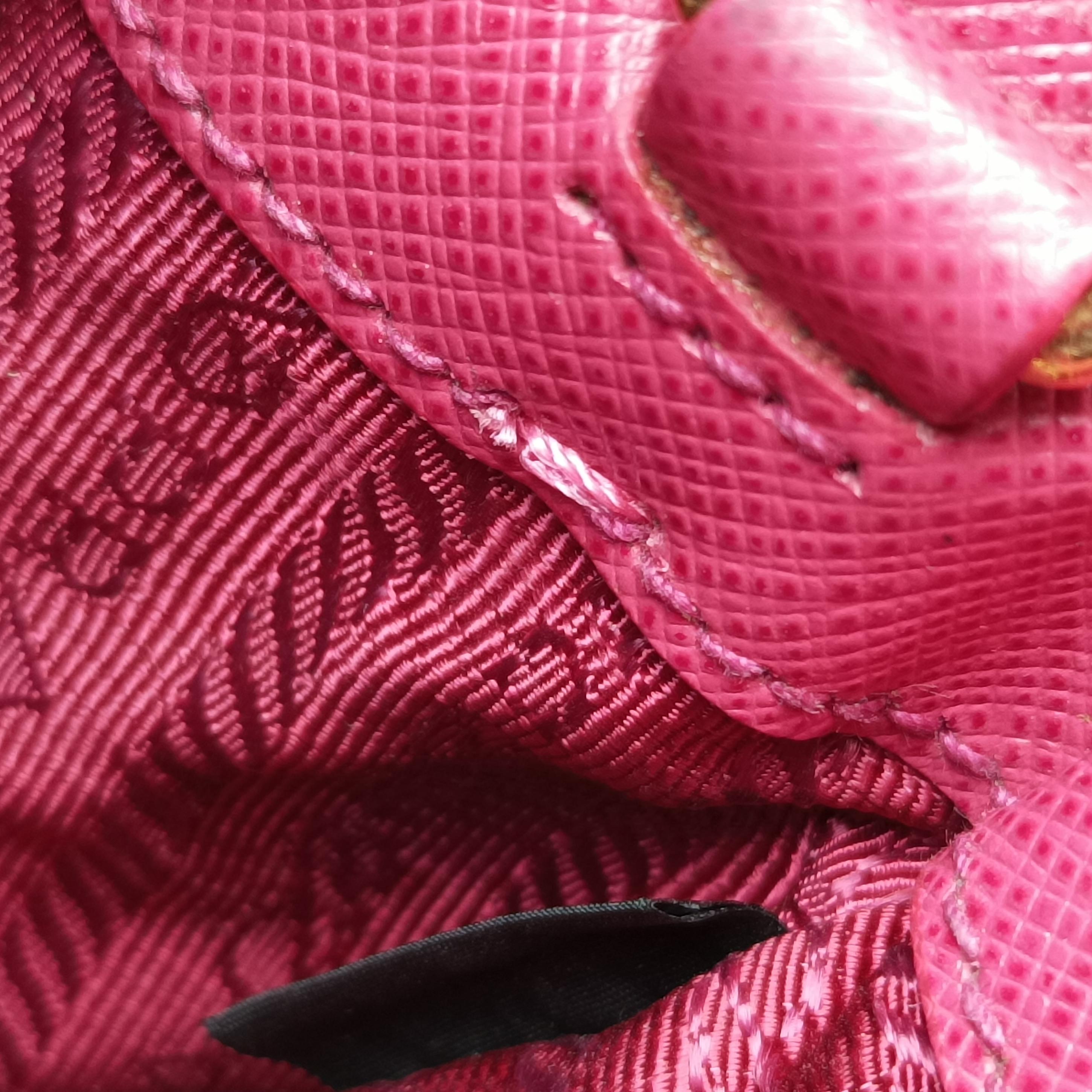 Pre-owned Prada Galleria Pink SAFFIANO Leather BN1874 shoulderbag | stylenewstar