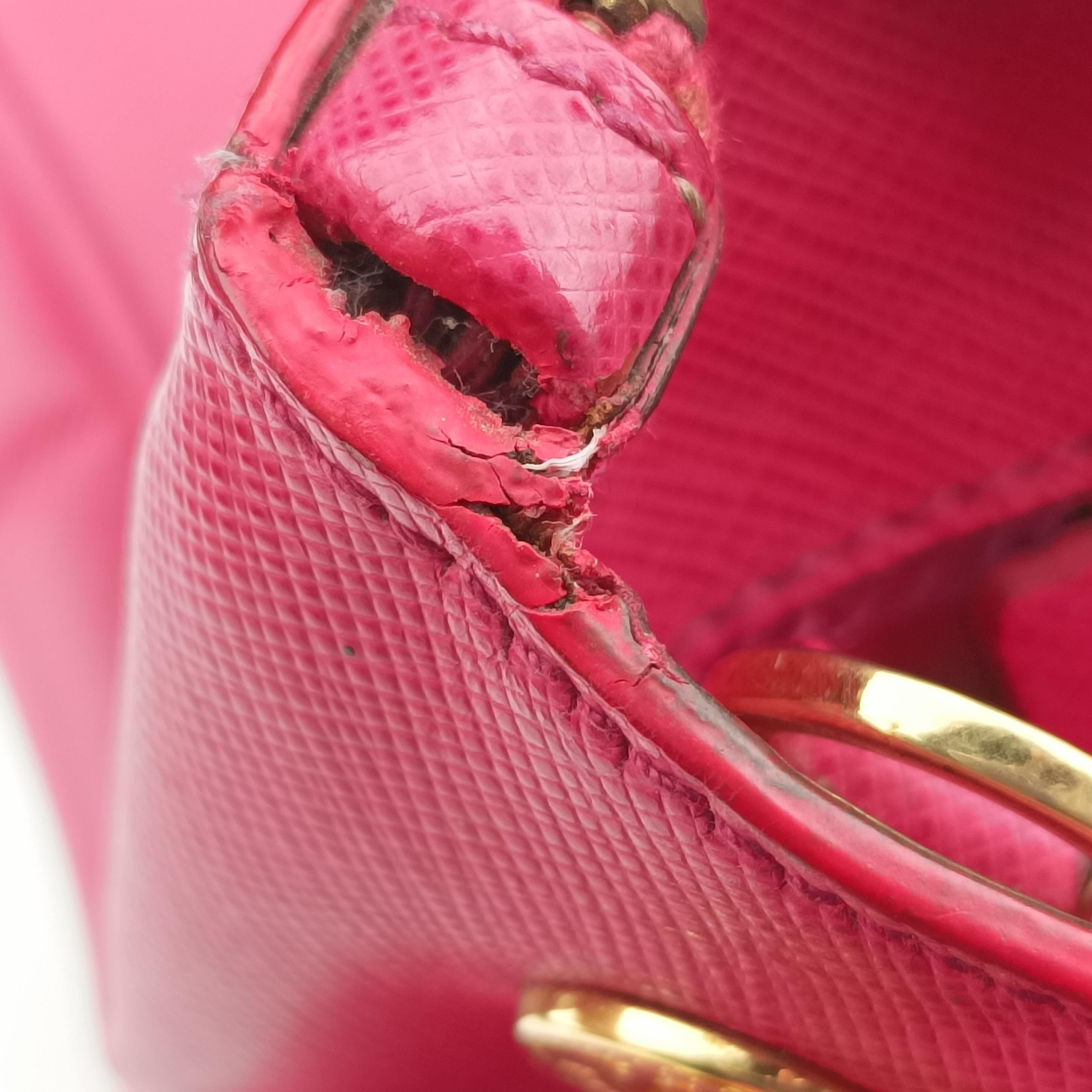 Pre-owned Prada Galleria Pink SAFFIANO Leather BN1874 shoulderbag | stylenewstar