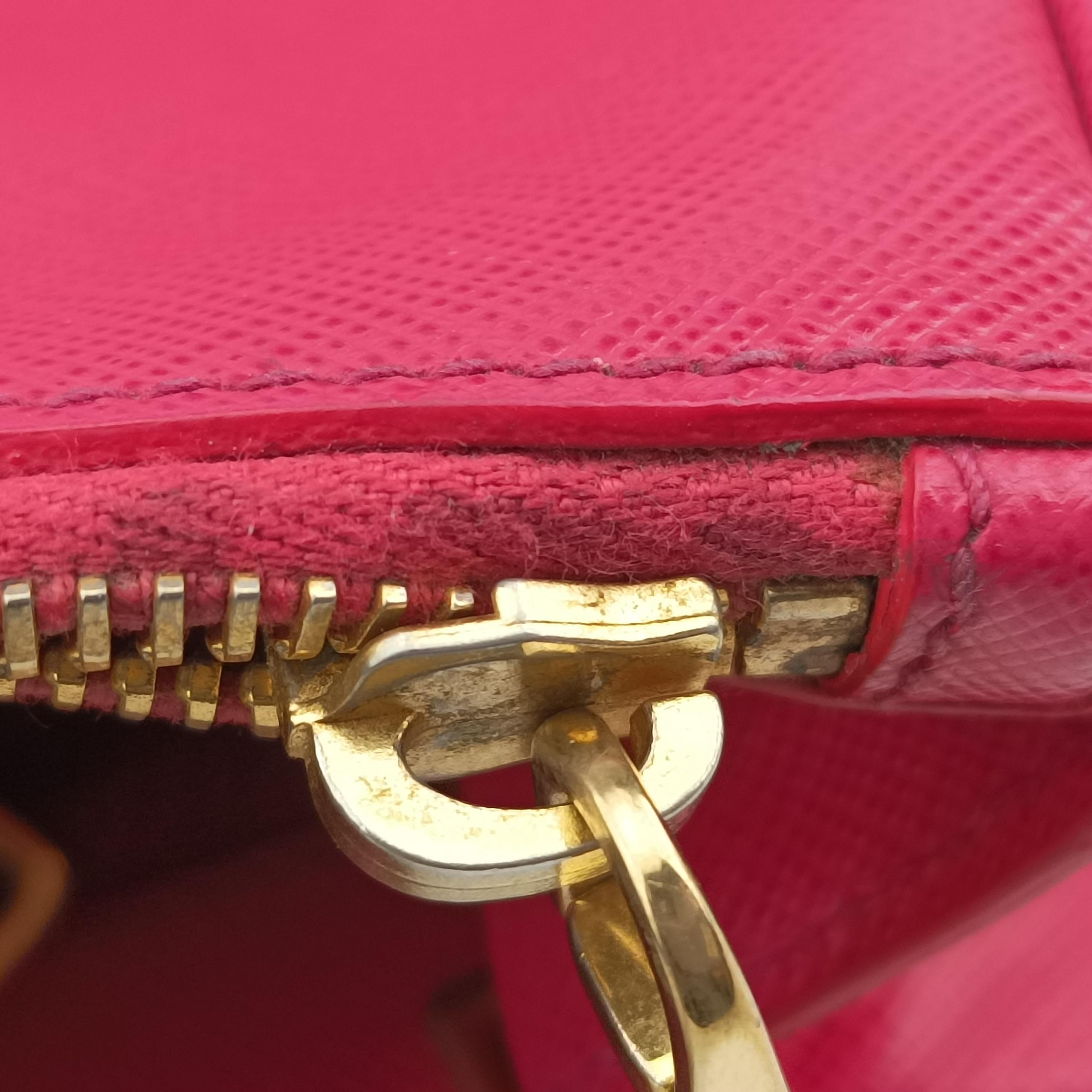 Pre-owned Prada Galleria Pink SAFFIANO Leather BN1874 shoulderbag | stylenewstar