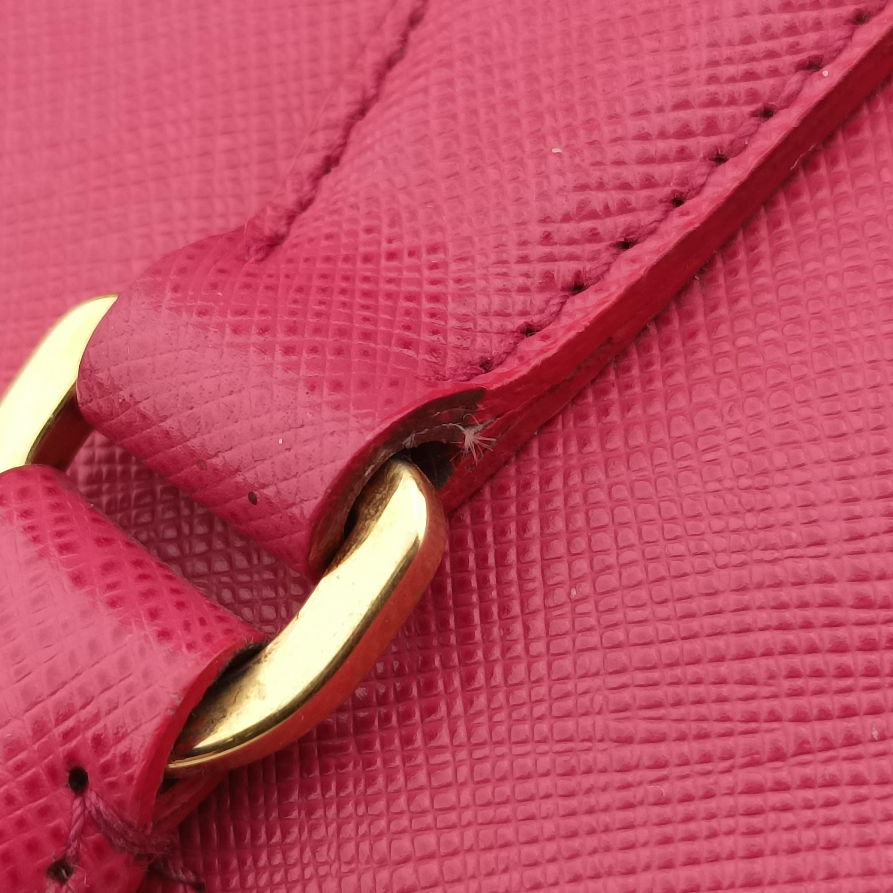 Pre-owned Prada Galleria Pink SAFFIANO Leather BN1874 shoulderbag | stylenewstar
