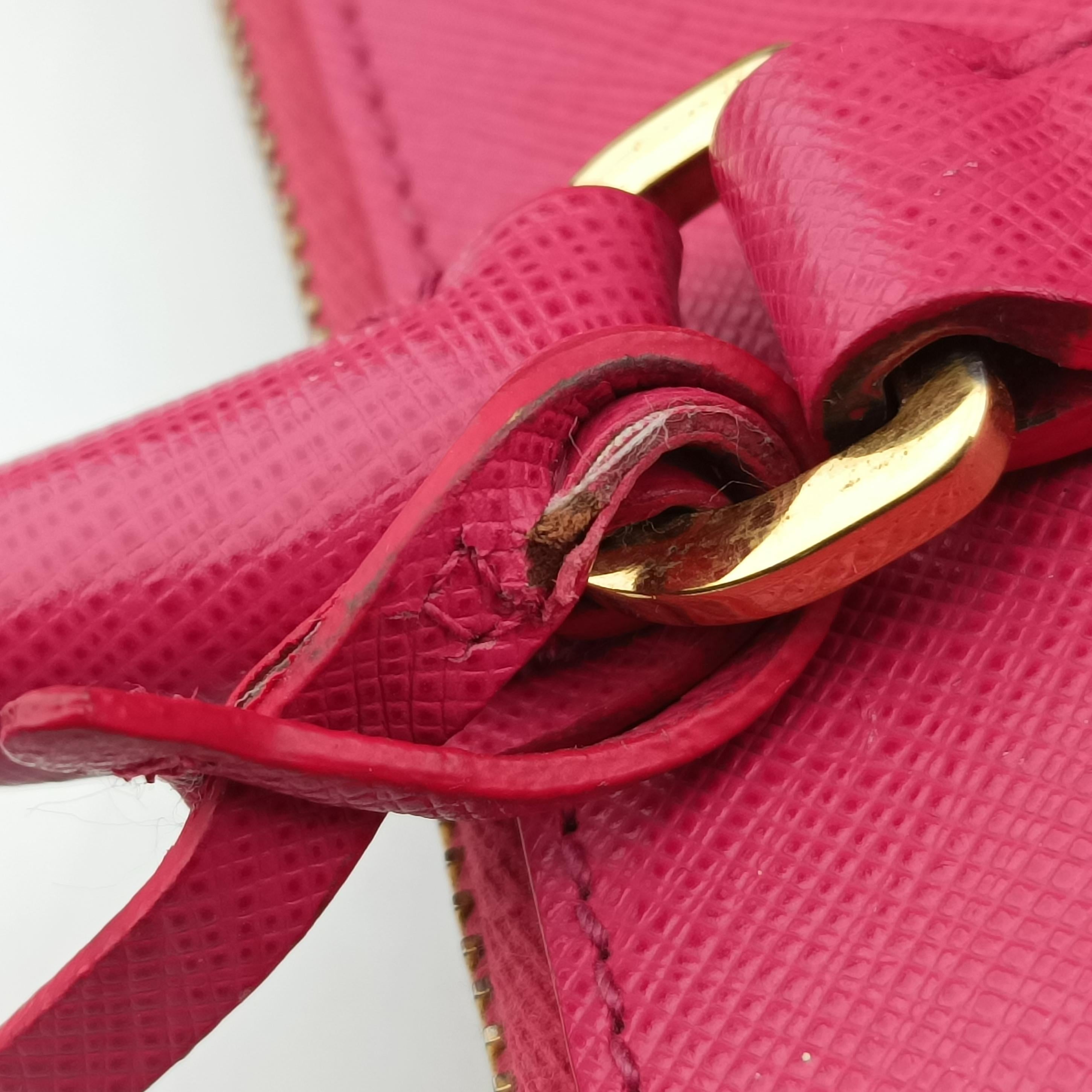 Pre-owned Prada Galleria Pink SAFFIANO Leather BN1874 shoulderbag | stylenewstar